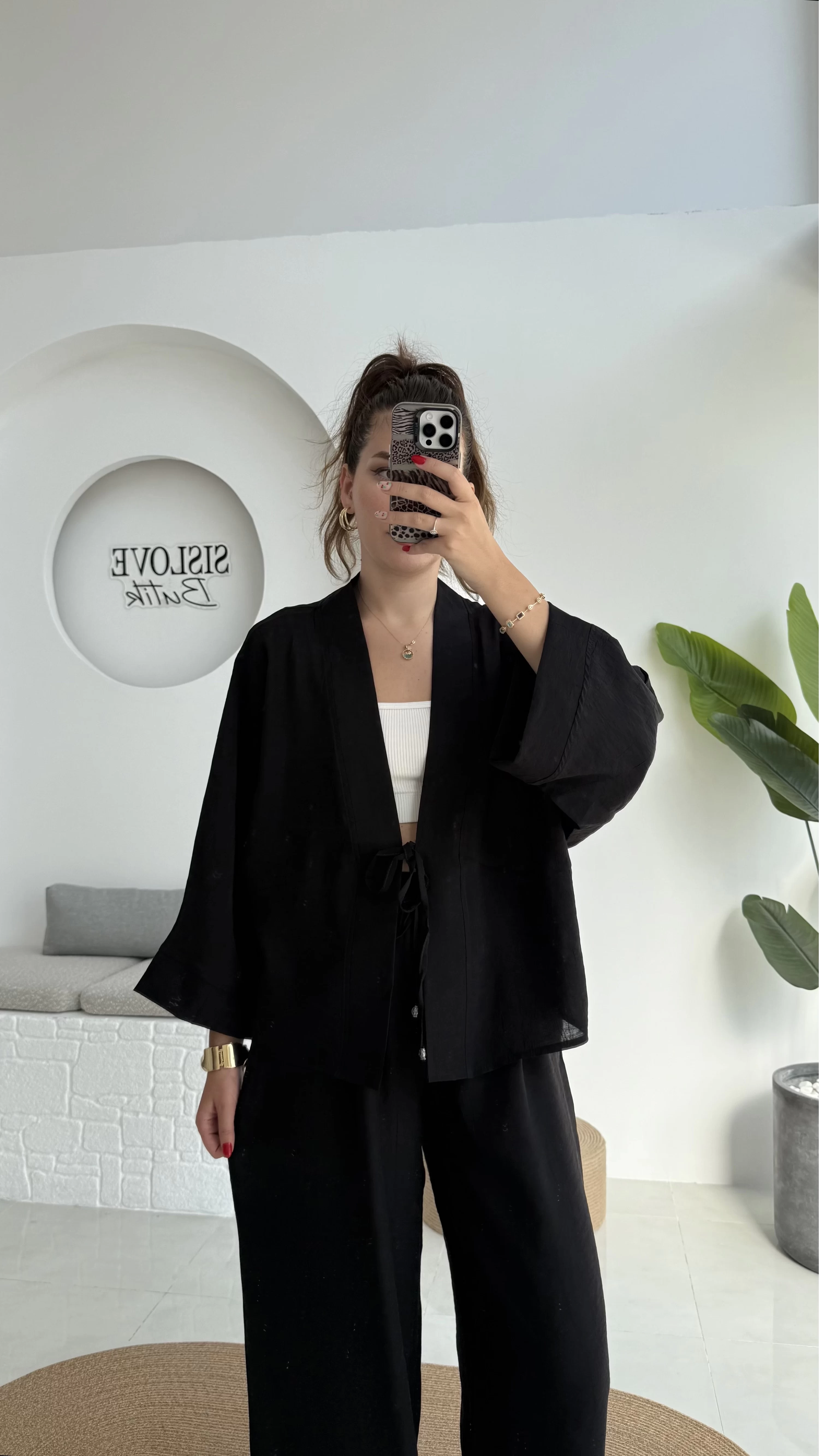 Grape Kimono Takım - Siyah - 8002