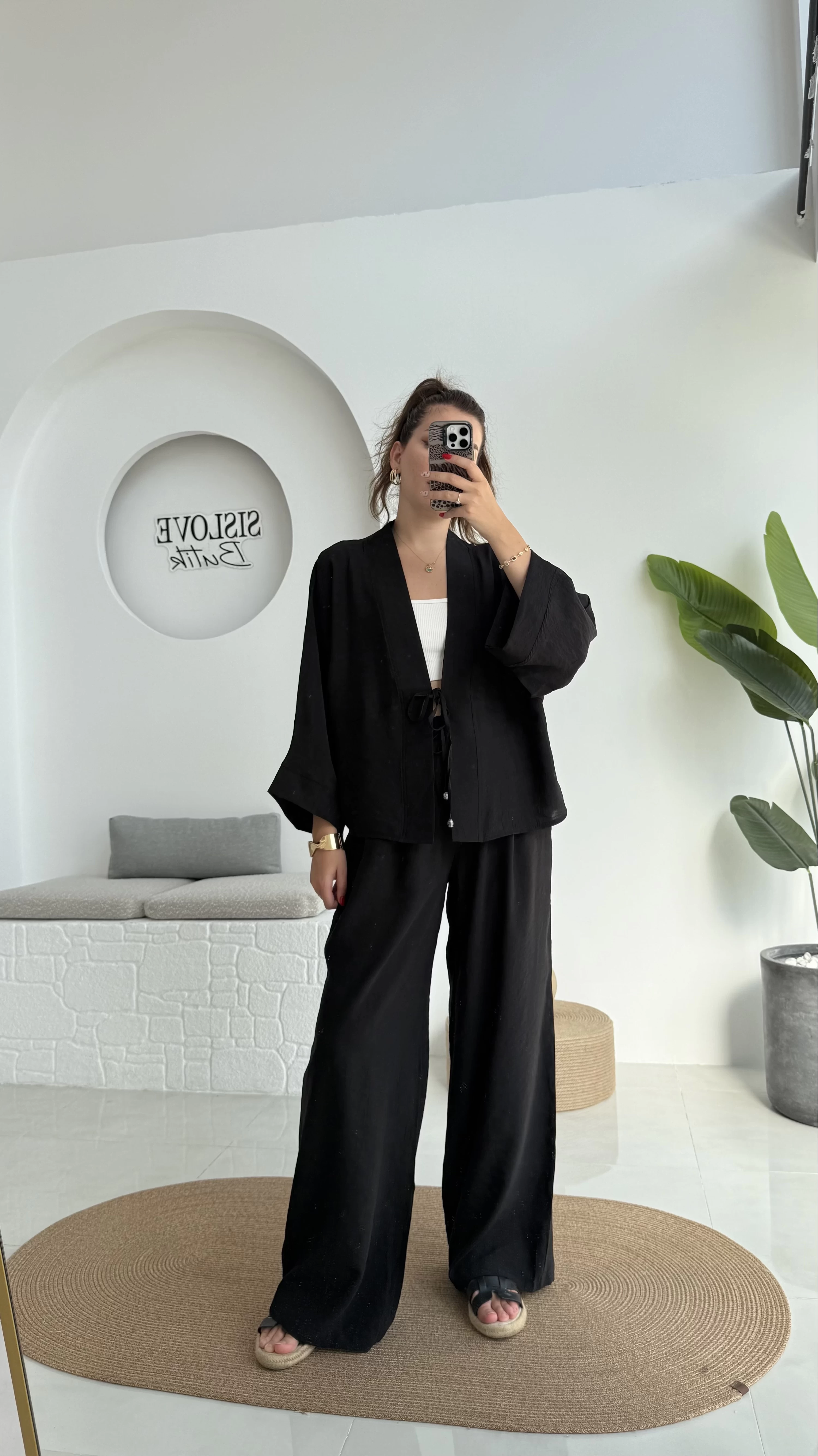 Grape Kimono Takım - Siyah - 8002