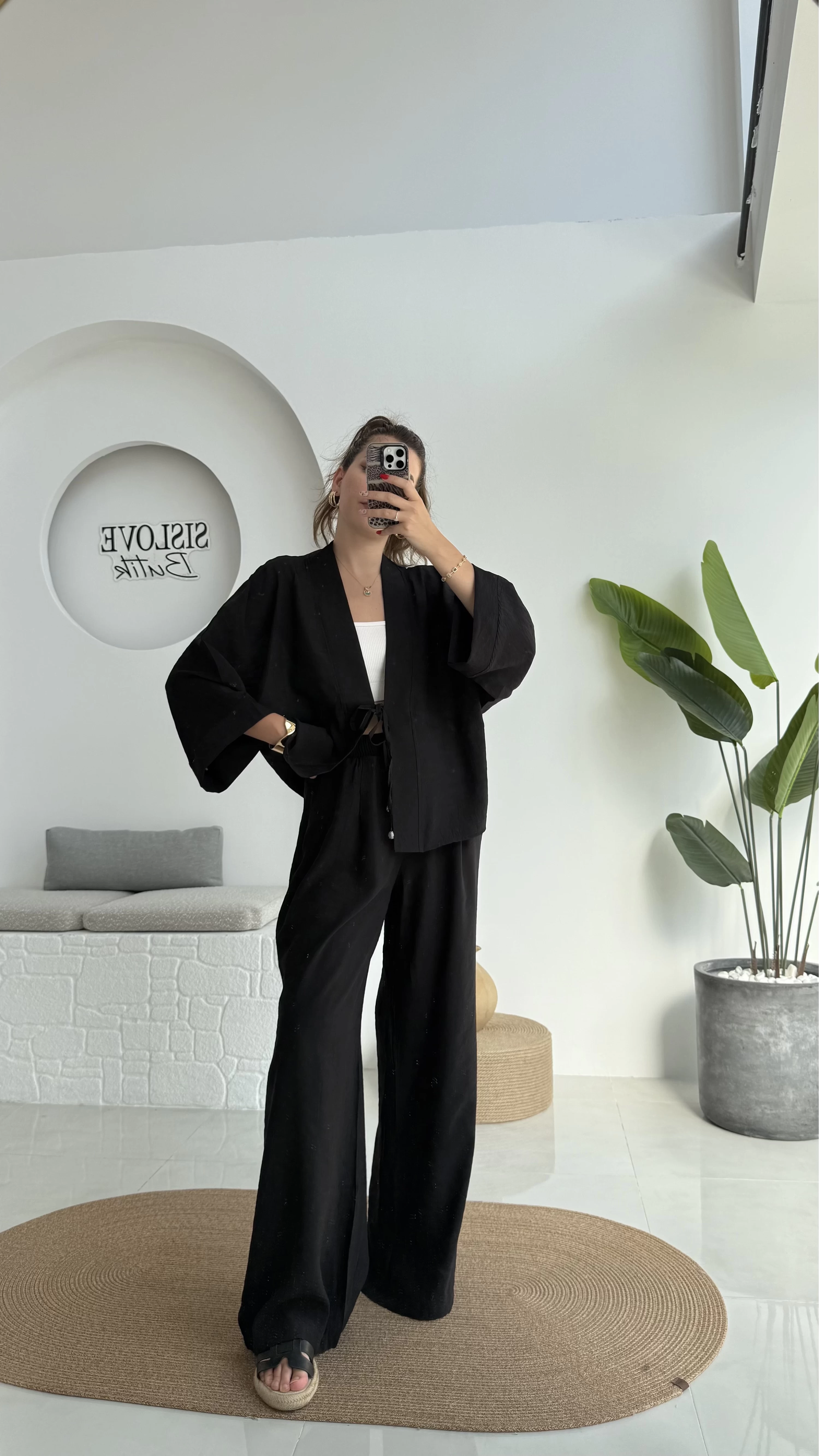 Grape Kimono Takım - Siyah - 8002