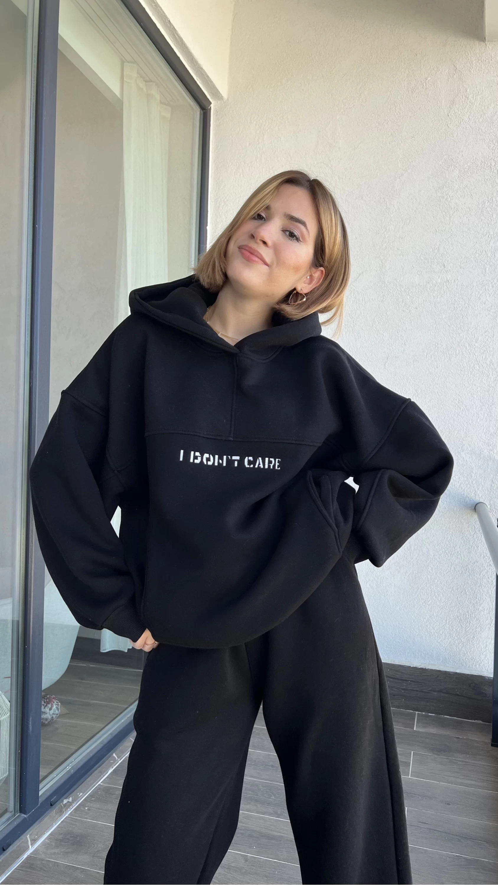 I Don’t Care Siyah 3 İplik Takım