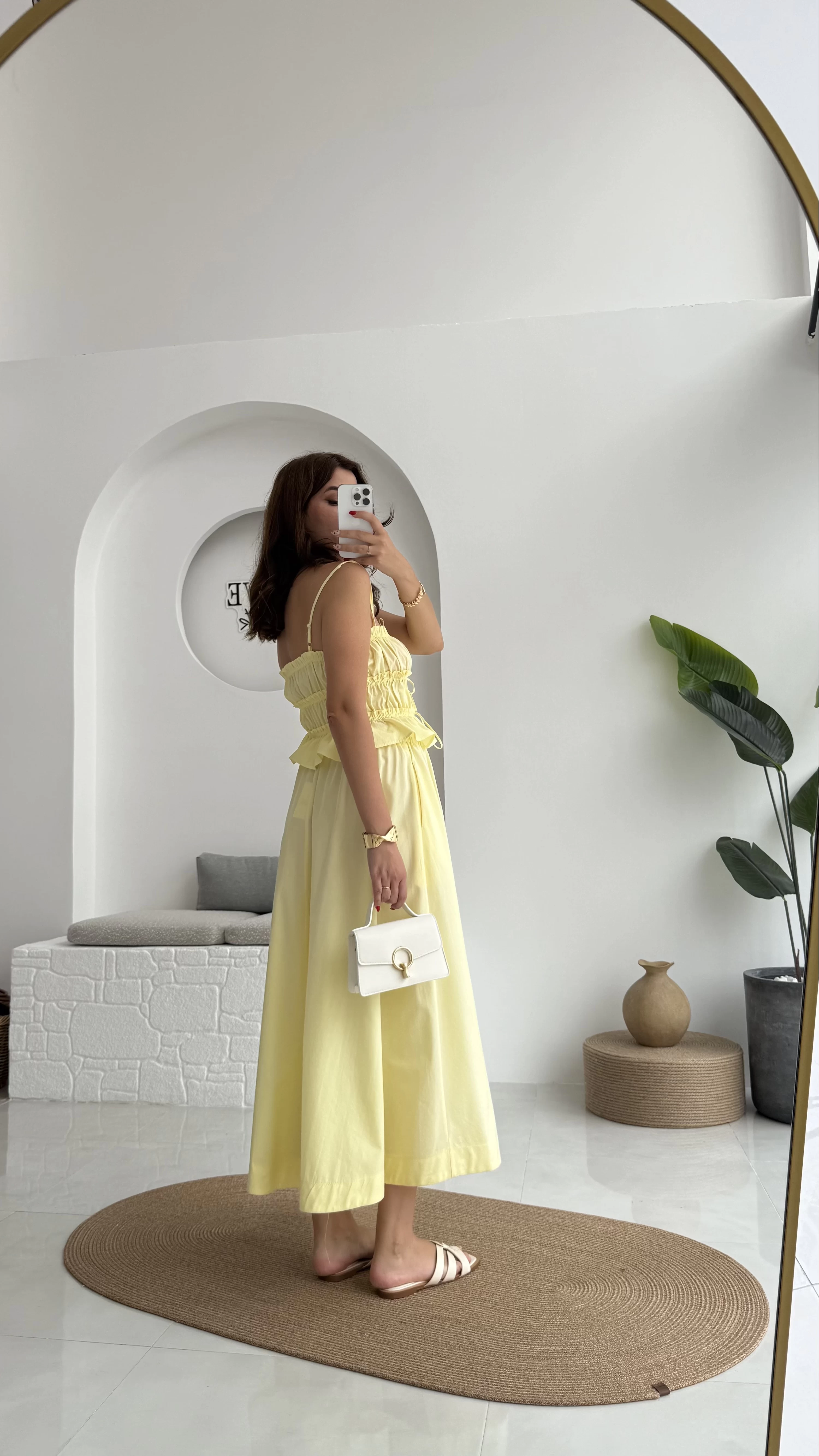 Jessica Gipe Detay Bluz Etek Takım - Sarı - 2025159