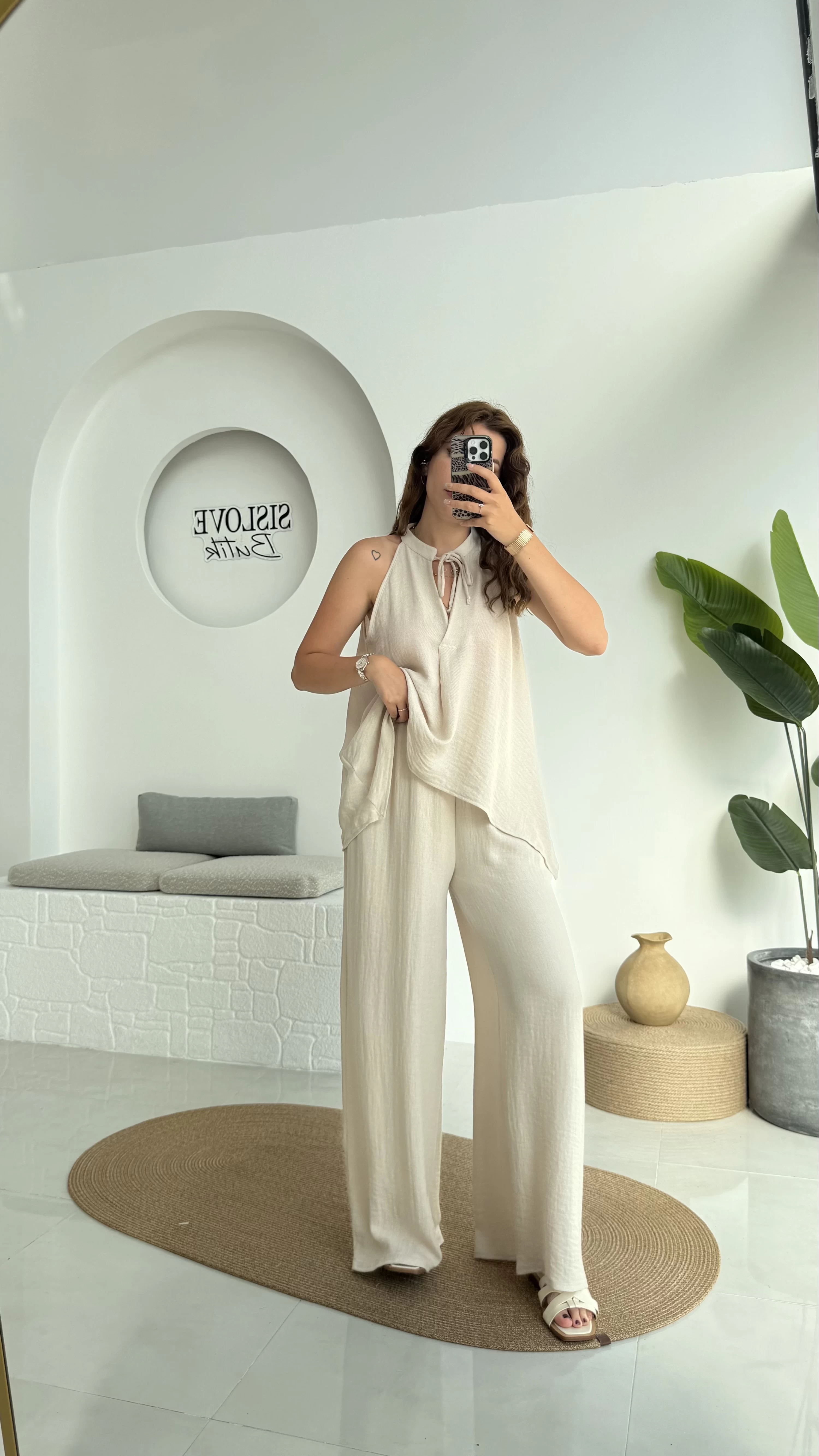 Karmen Keten Takım Krem 51182
