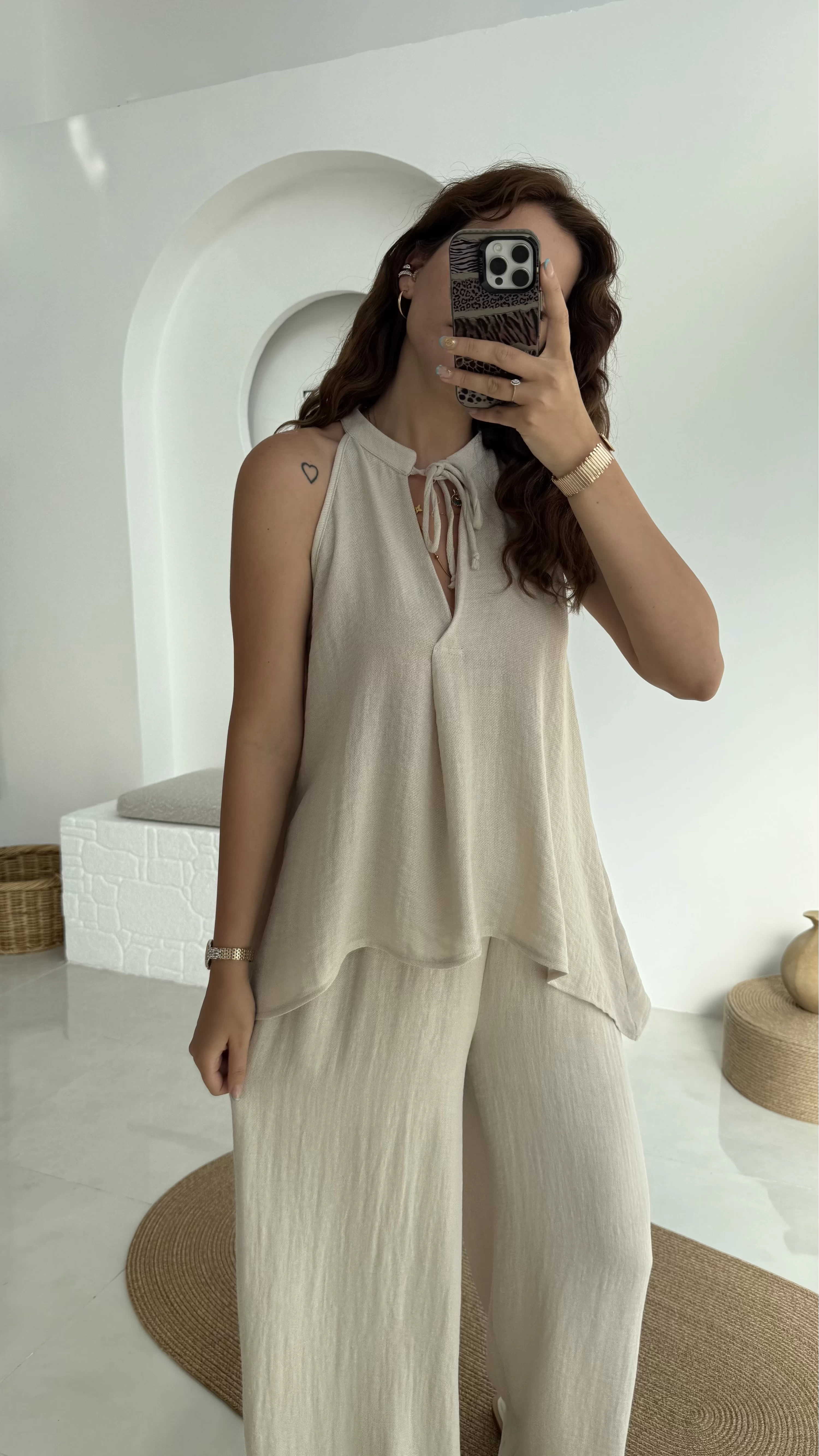 Karmen Keten Takım Krem 51182