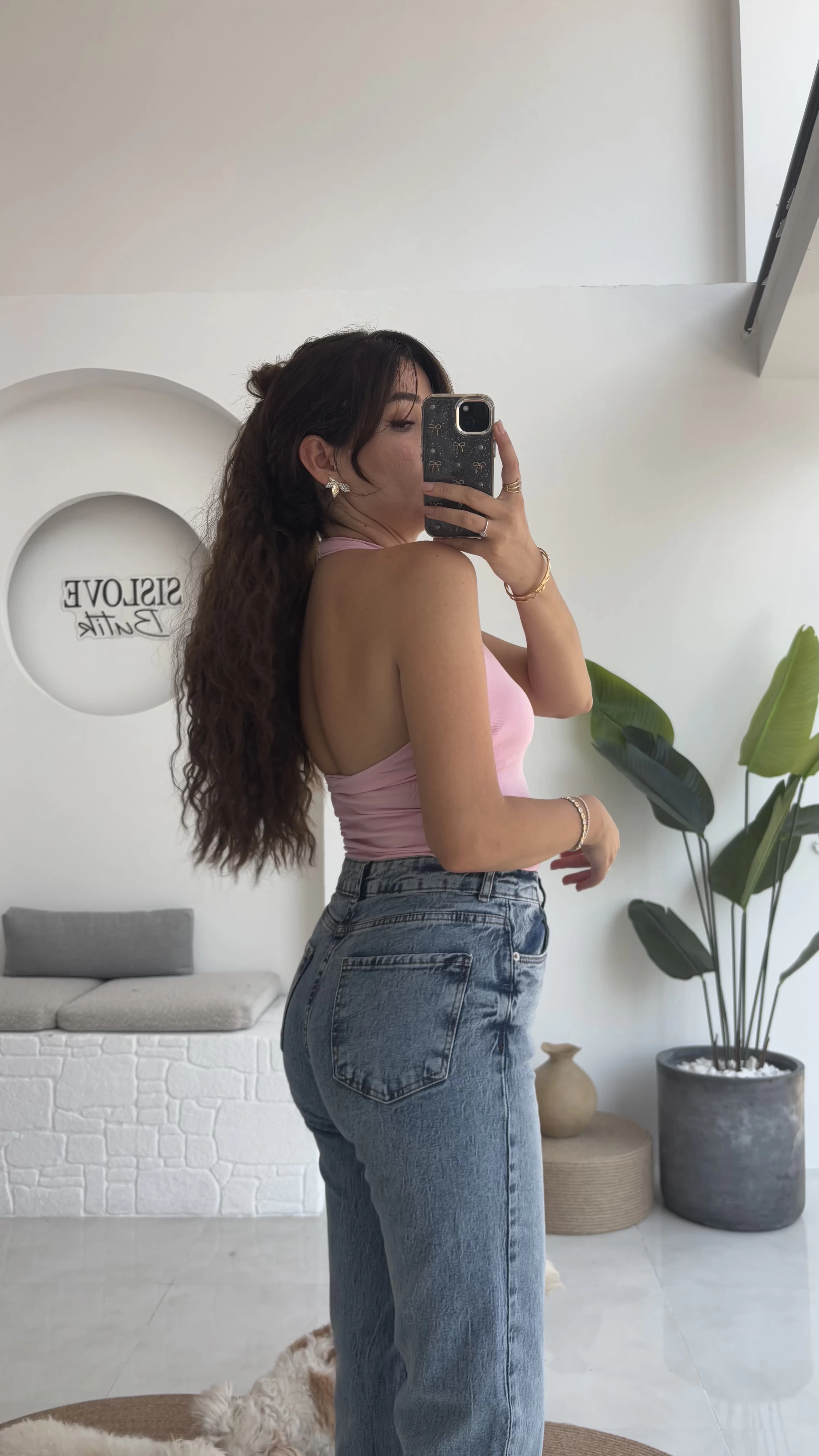 Karolina Boyundan Geçmeli Crop - Pembe