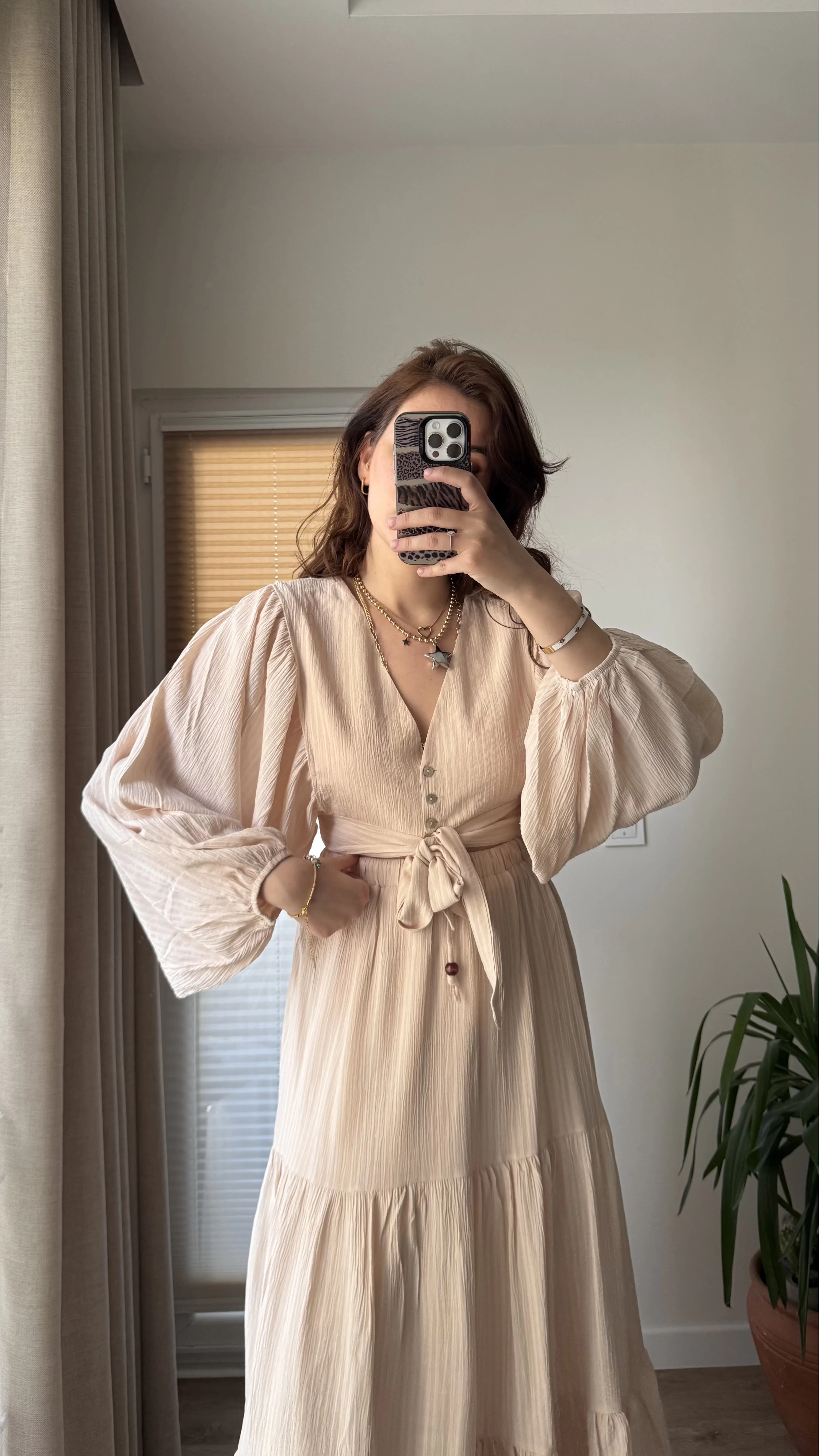 Krem Rengi Etekli Crop Takım