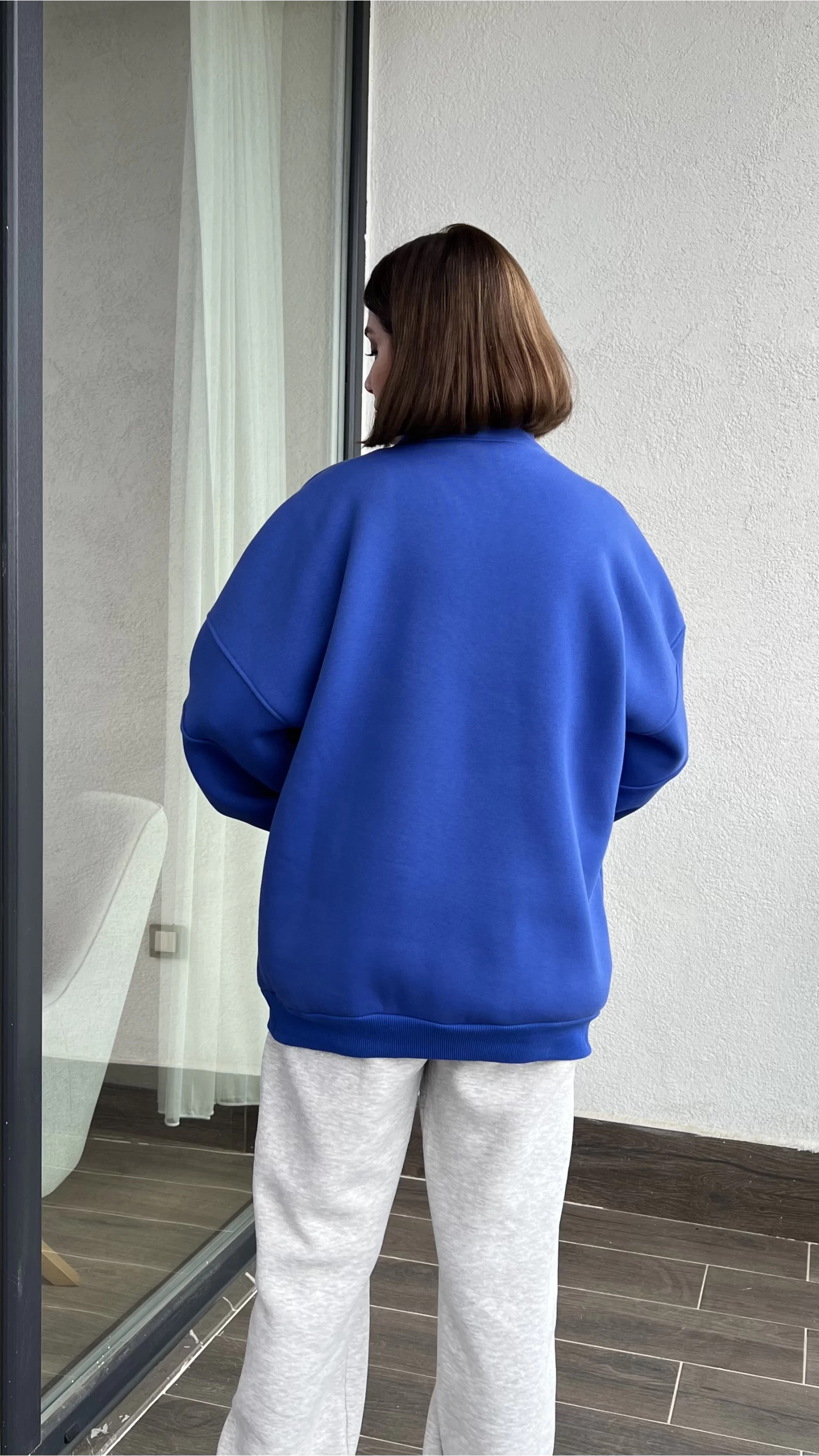 Lacivert Yarım Fermuarlı Sweatshirt