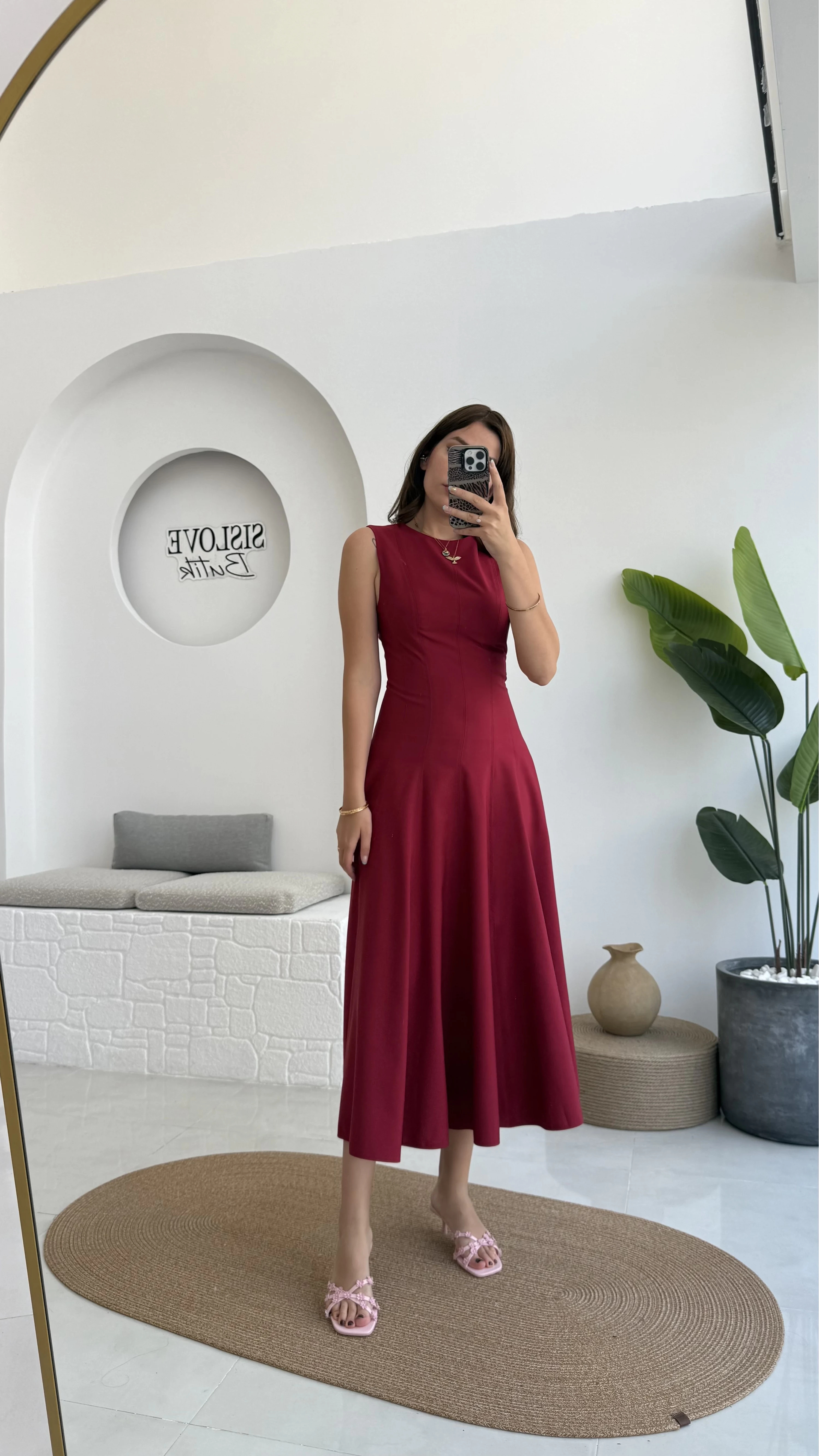 Lav Elbise Bordo - 35431