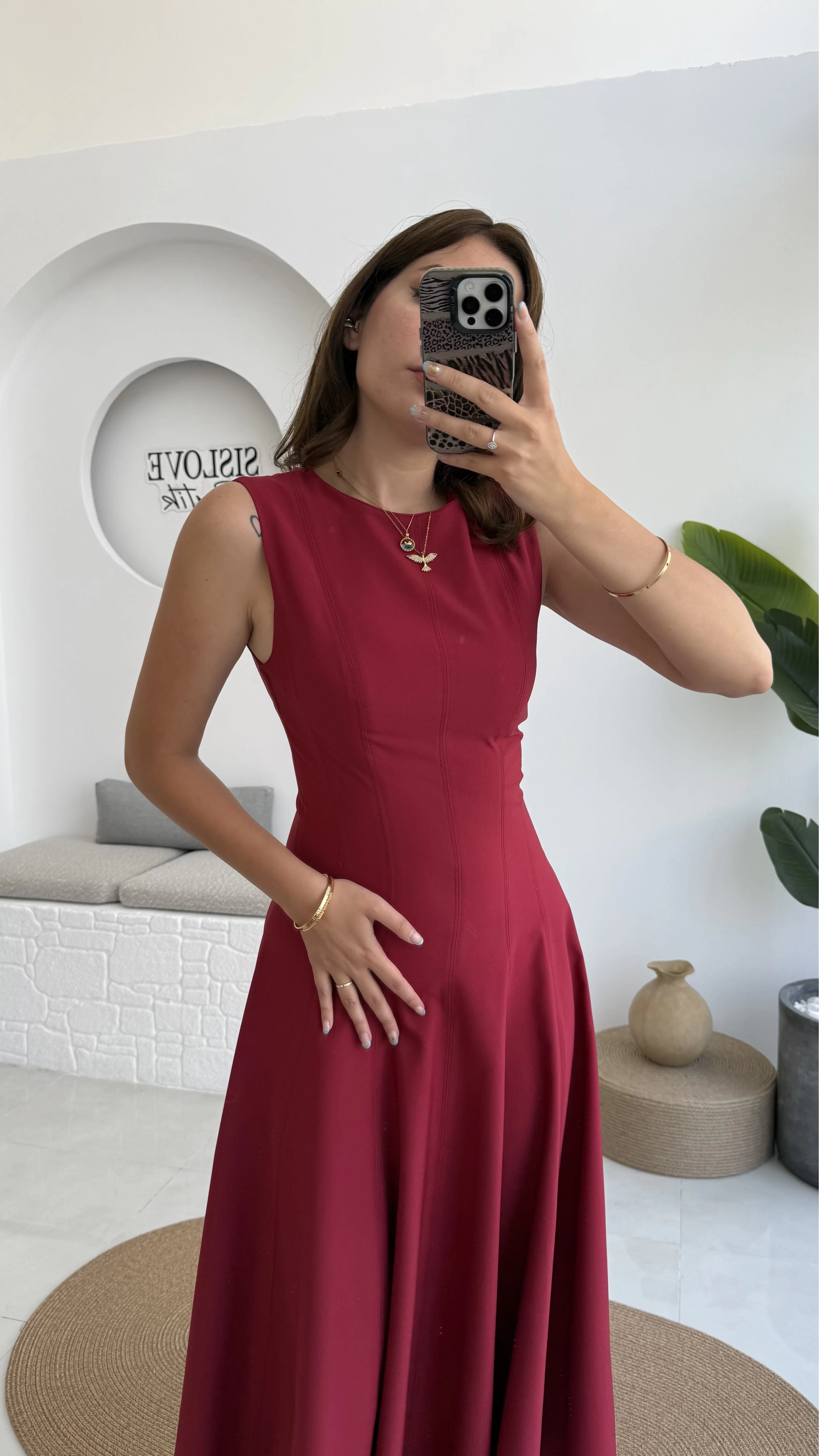 Lav Elbise Bordo - 35431