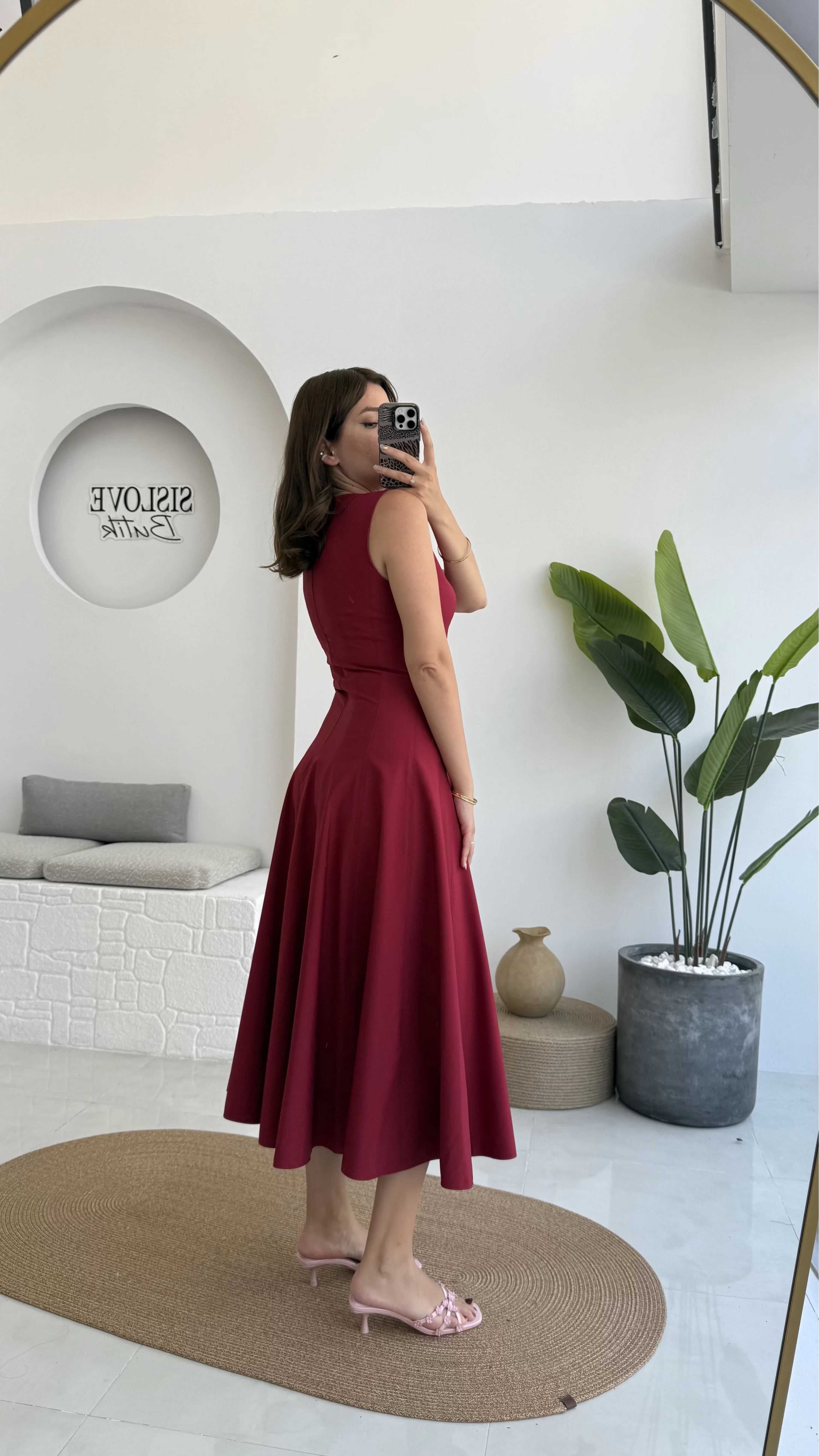 Lav Elbise Bordo - 35431