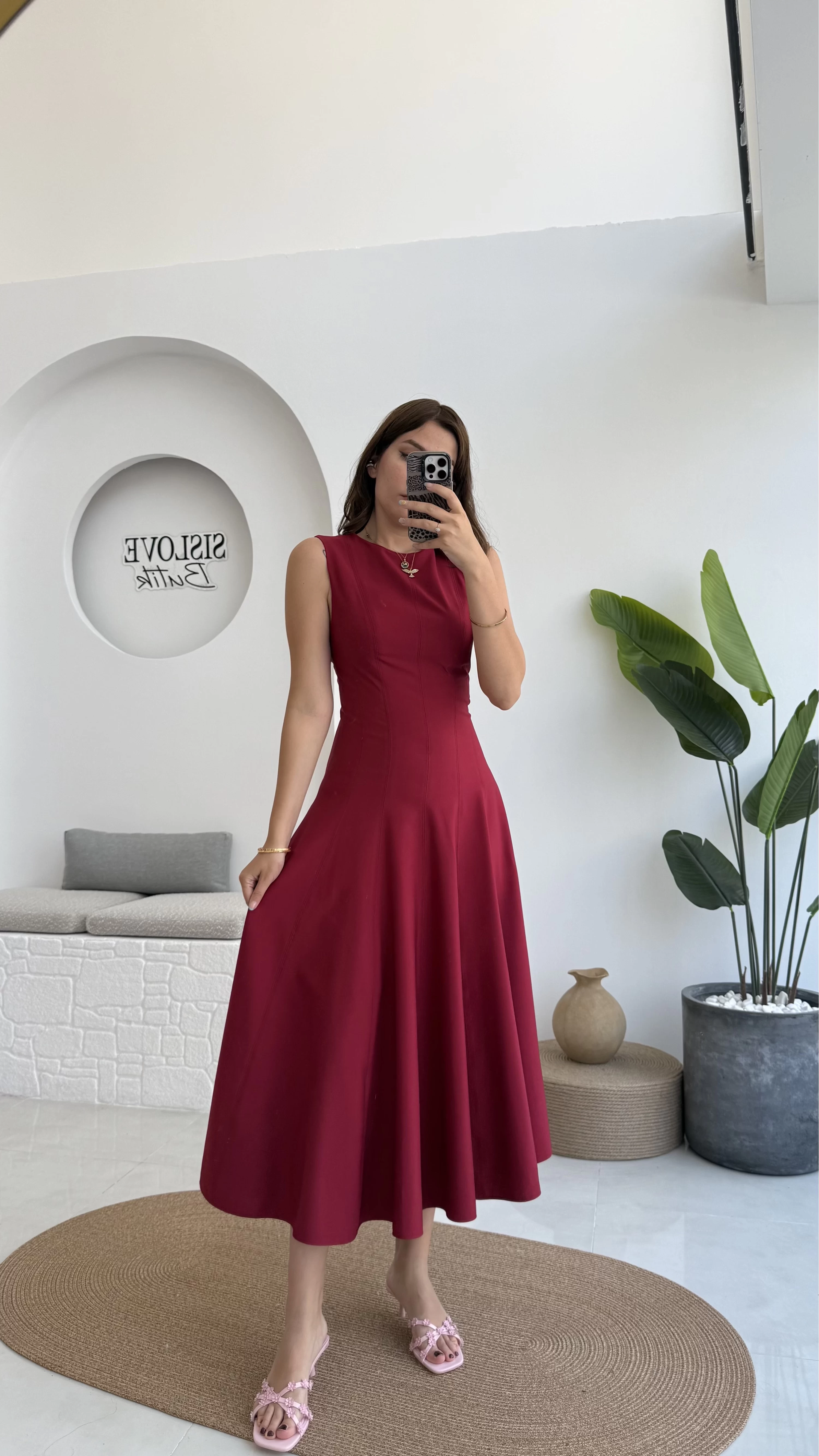 Lav Elbise Bordo - 35431