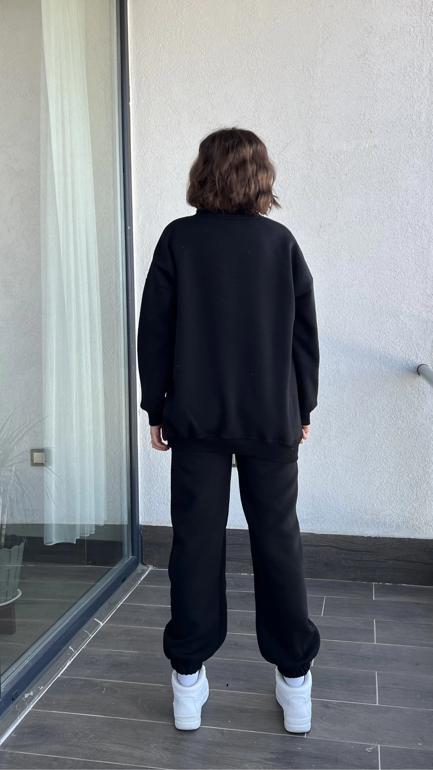 Lawla Siyah Fermuarlı Sweat Takım