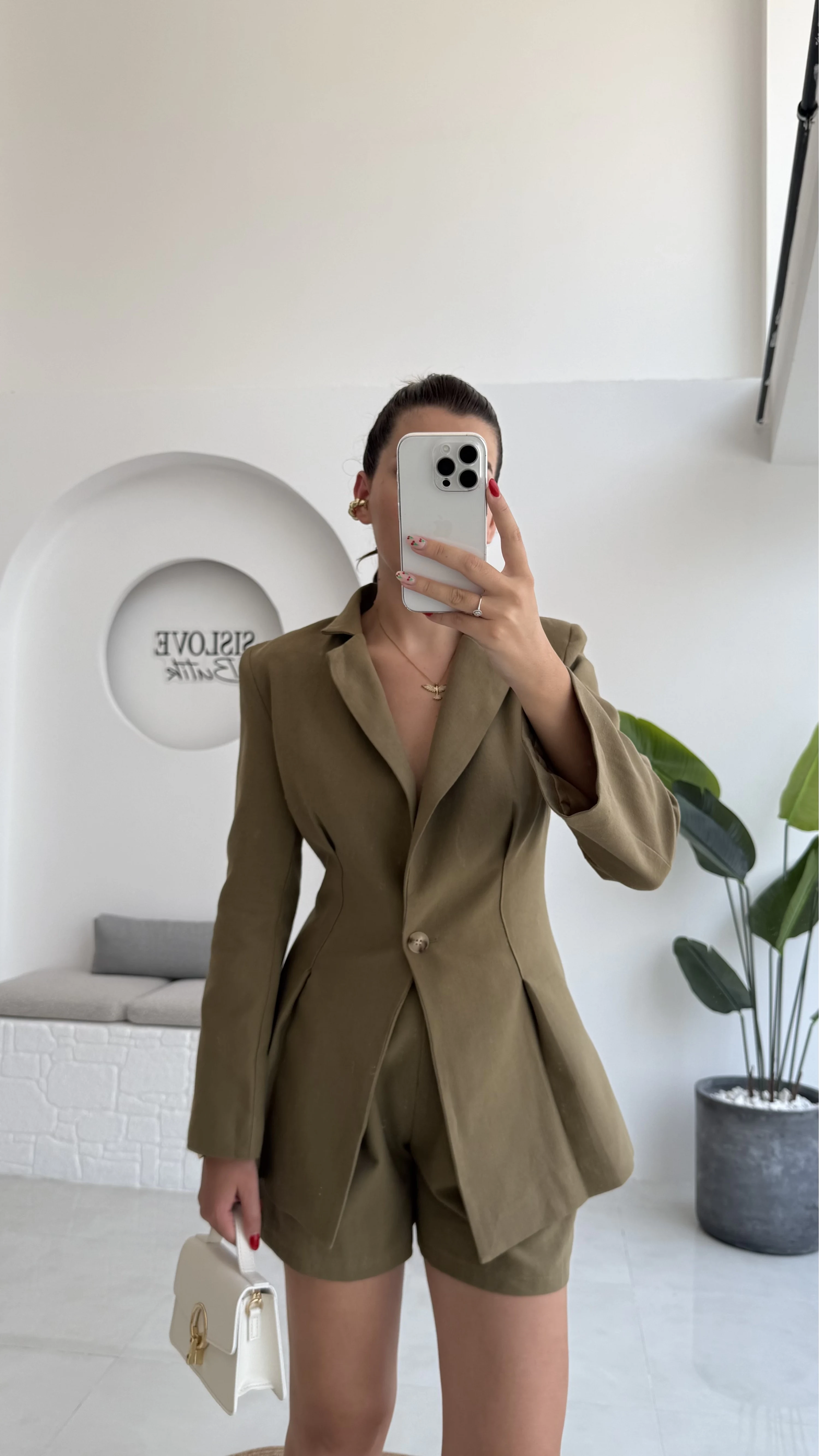 Loli Blazer Ceket Şort Takım - Haki - 0431