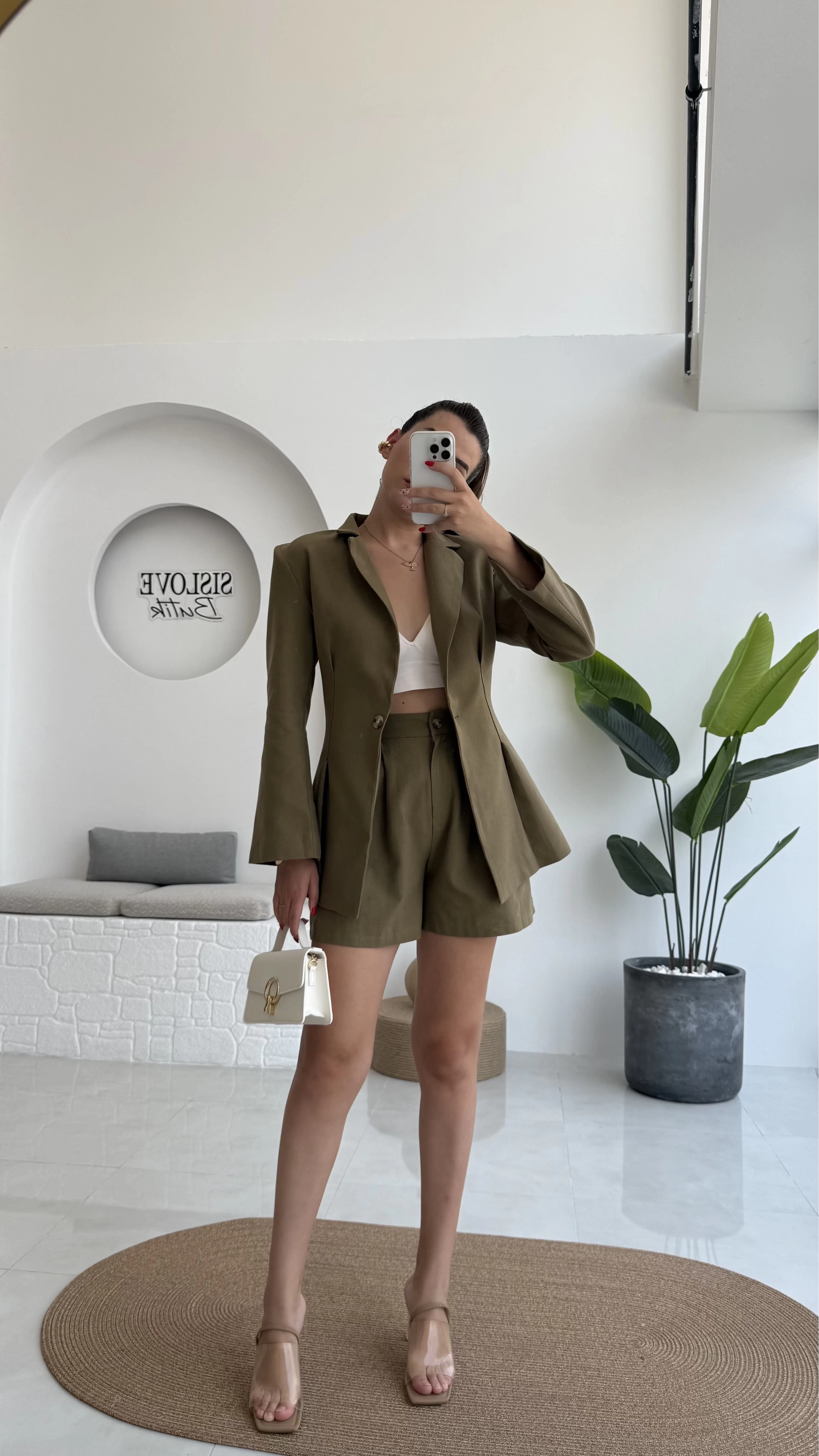 Loli Blazer Ceket Şort Takım - Haki - 0431