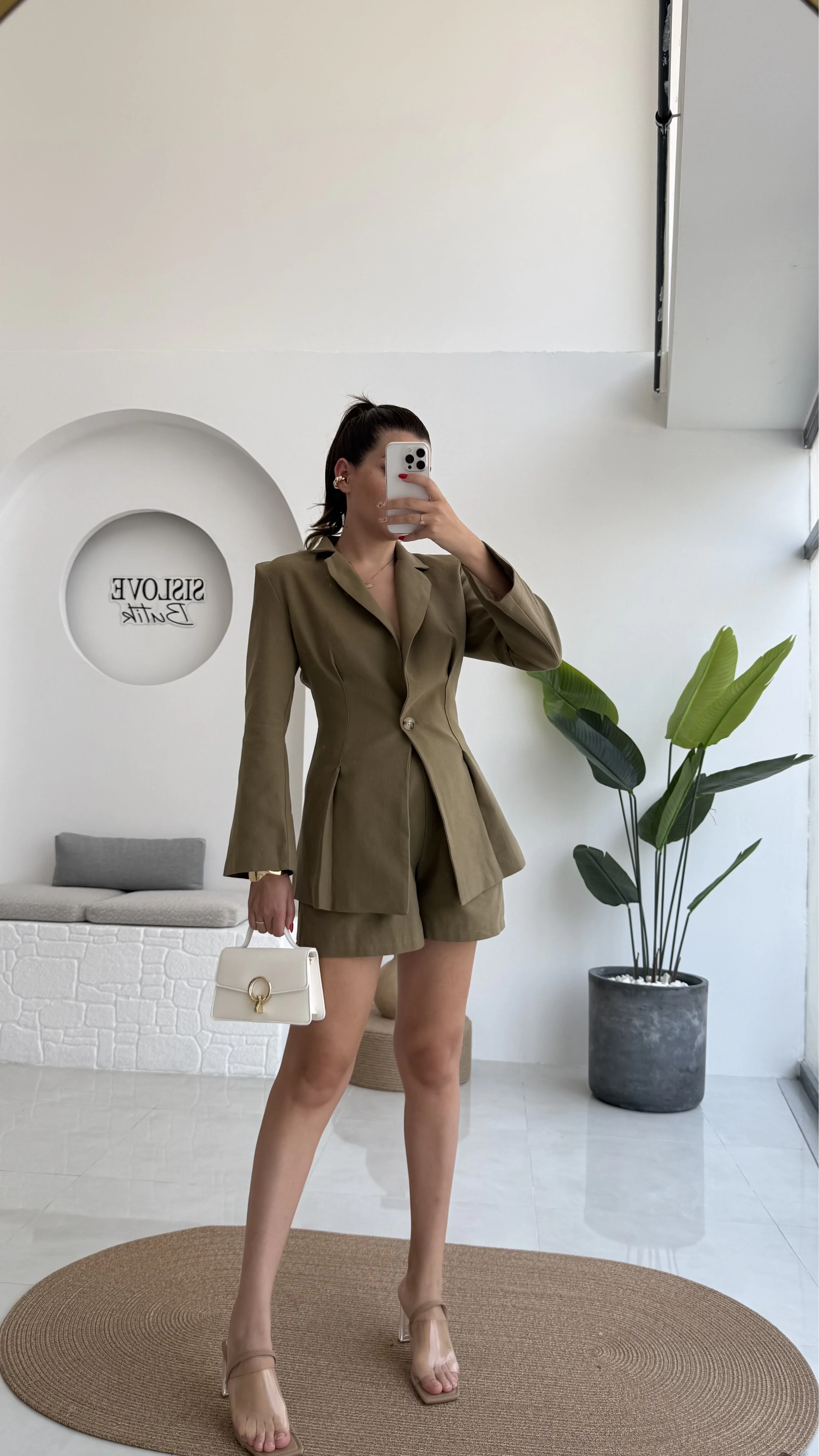 Loli Blazer Ceket Şort Takım - Haki - 0431