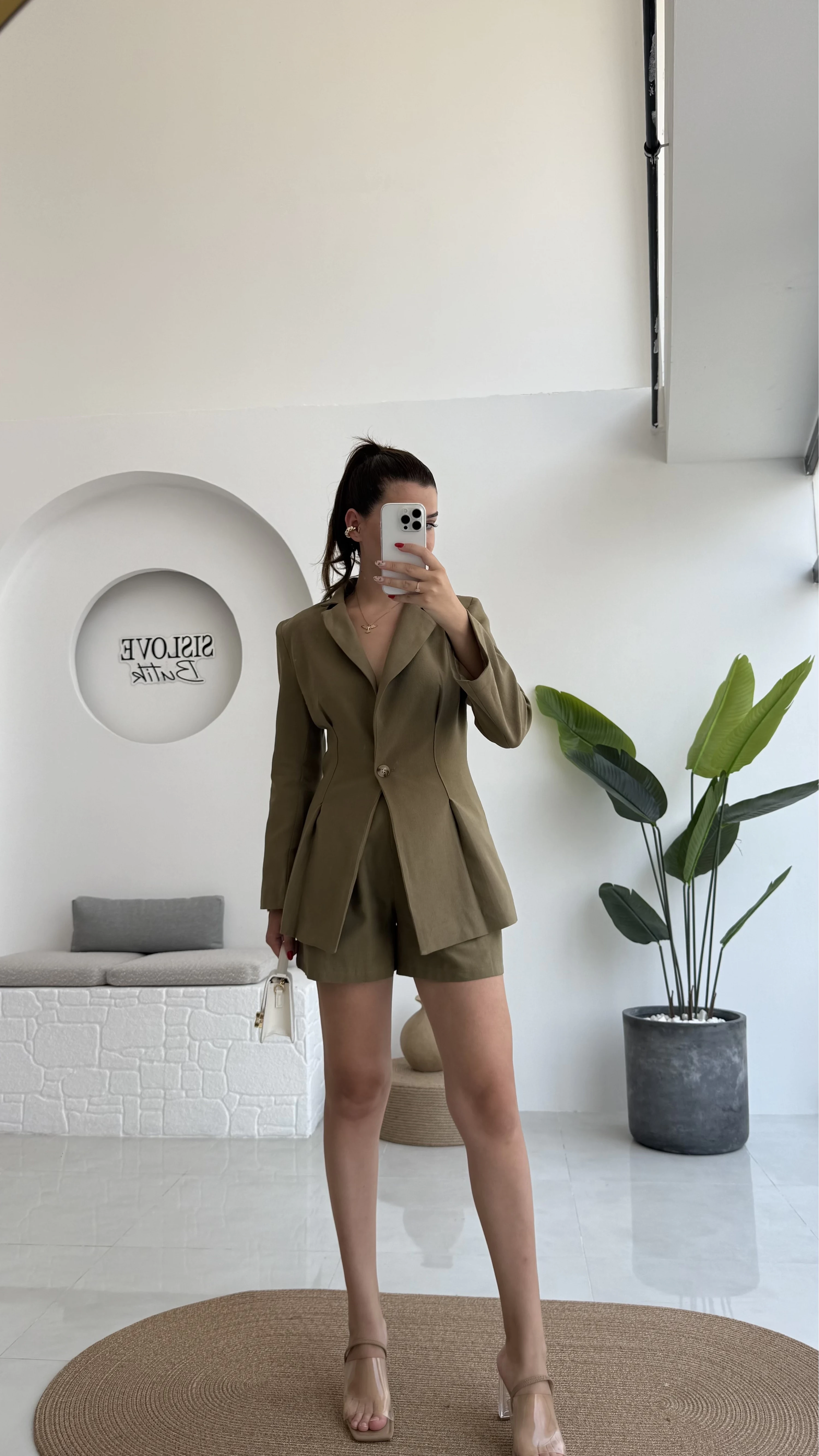 Loli Blazer Ceket Şort Takım - Haki - 0431