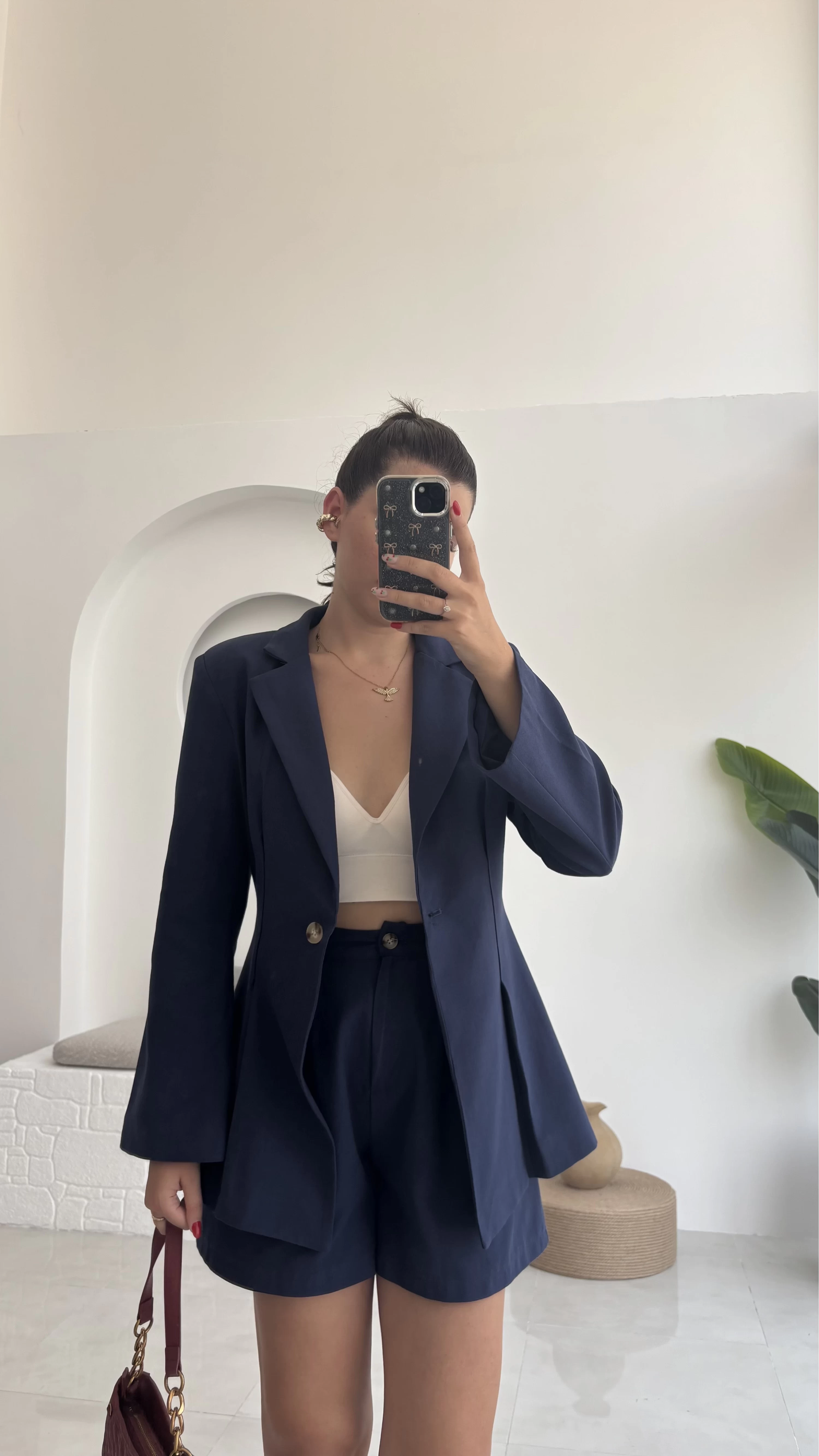 Loli Blazer Ceket Şort Takım - Lacivert - 0431