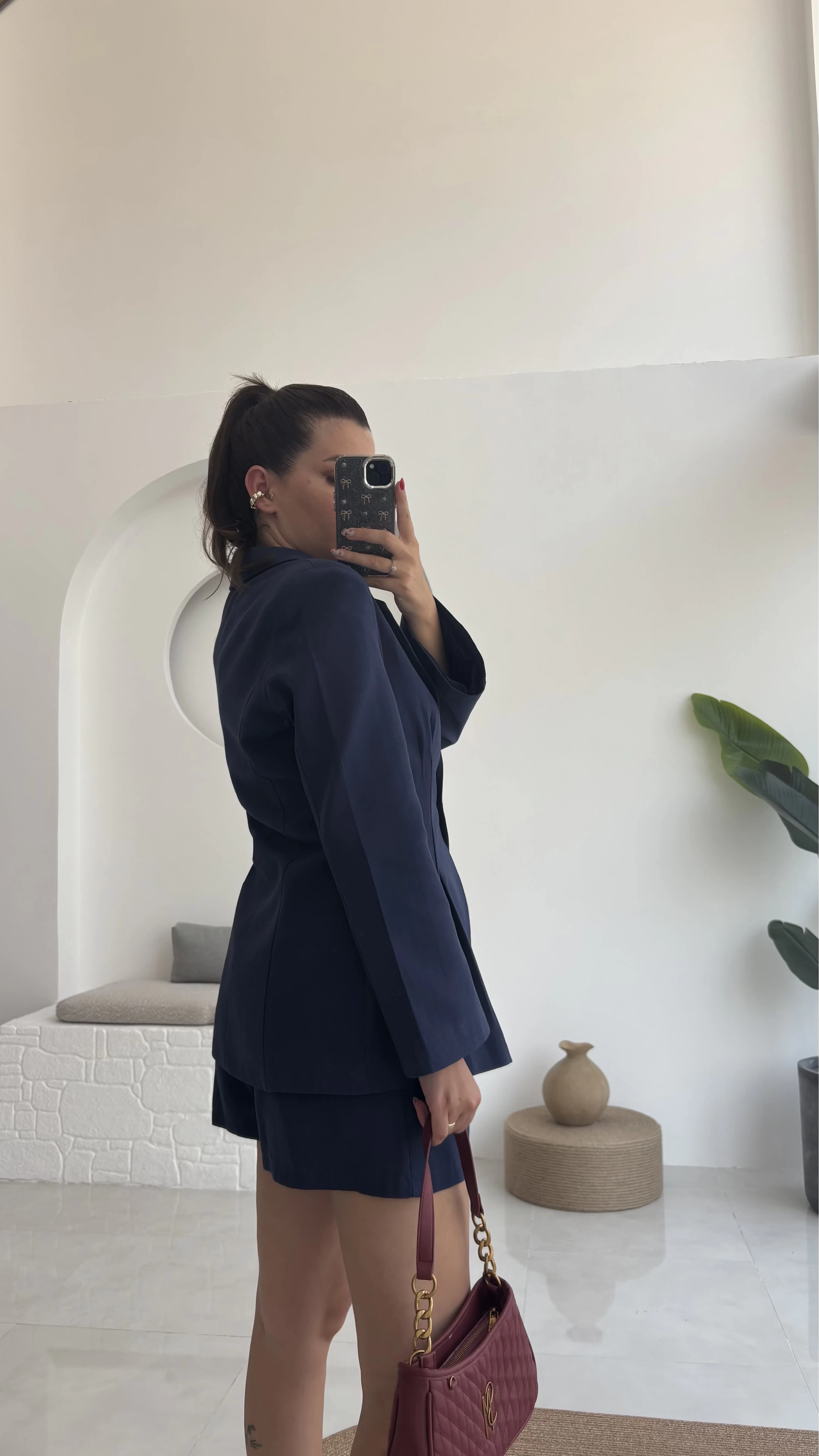 Loli Blazer Ceket Şort Takım - Lacivert - 0431
