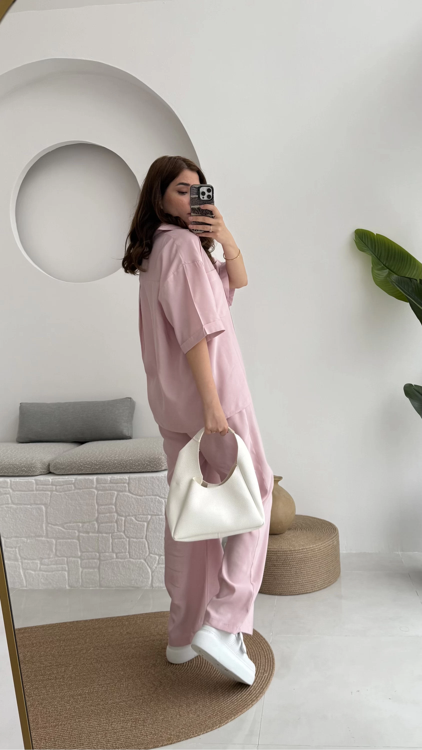 Love Gömlek Pantolon Takım Pembe