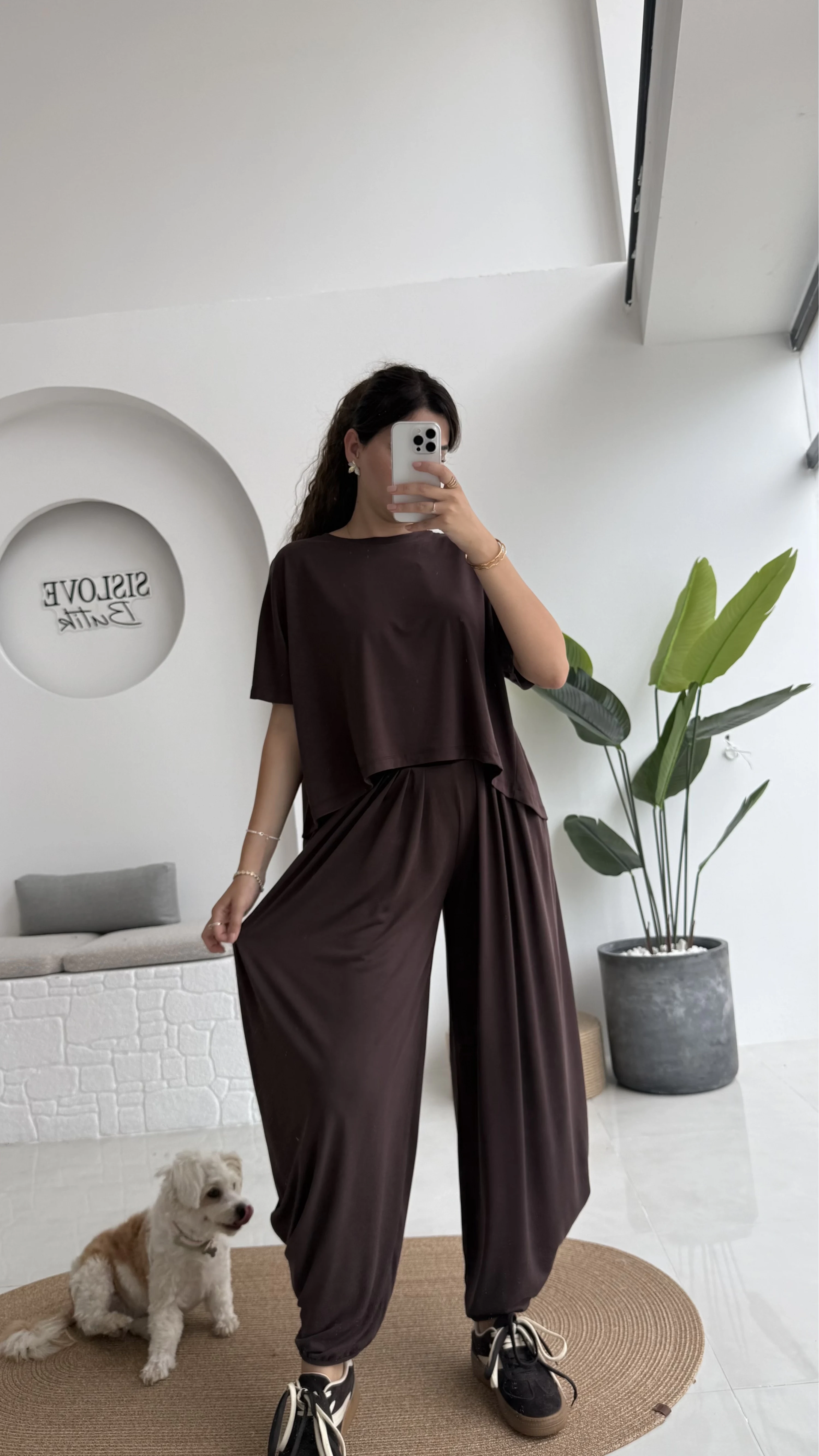 Lupin T-shirt Pantolon Takım - Koyu Kahve - 51149