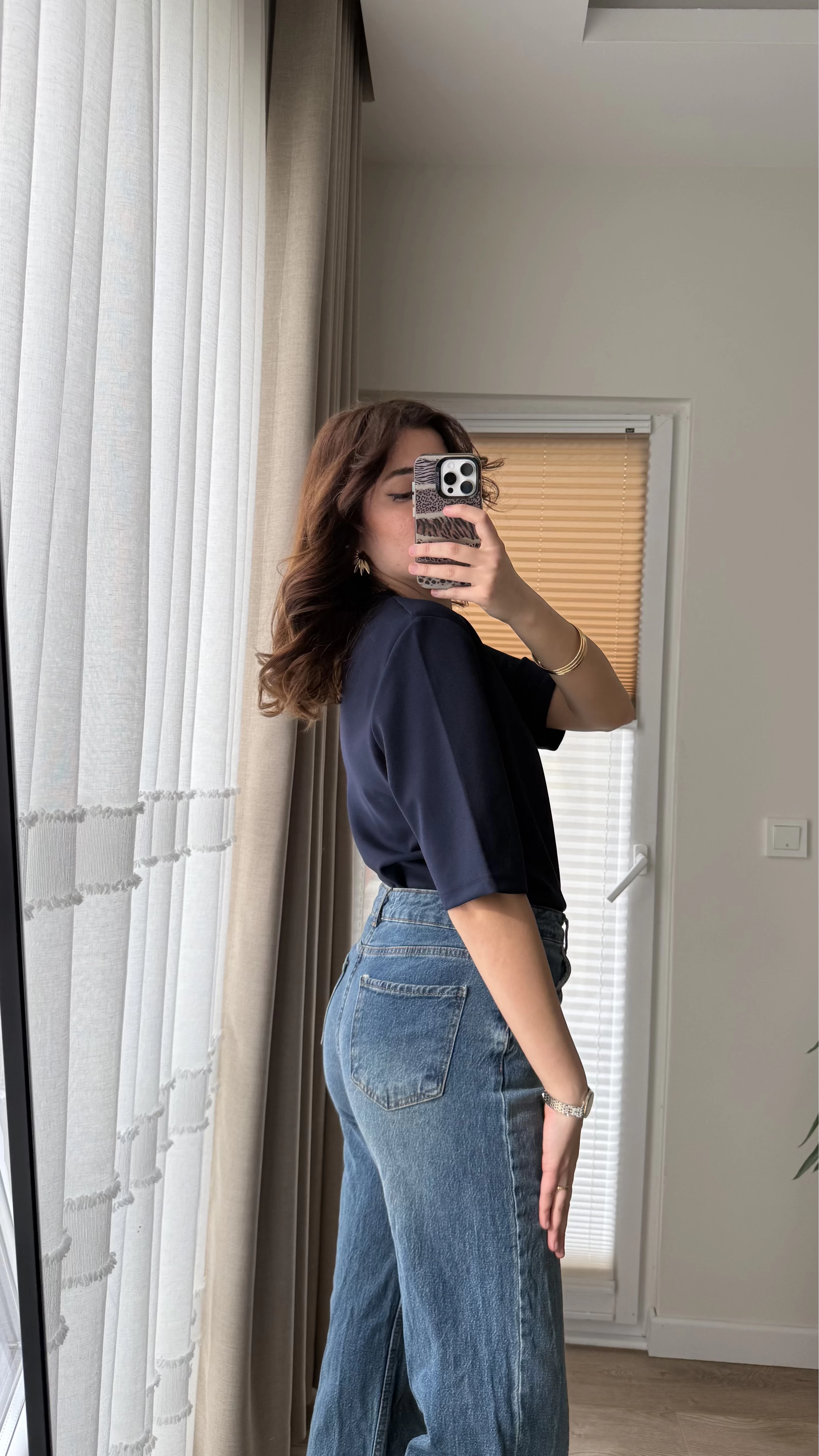 Massi Etiketli Premium Vatkalı T-Shirt Lacivert