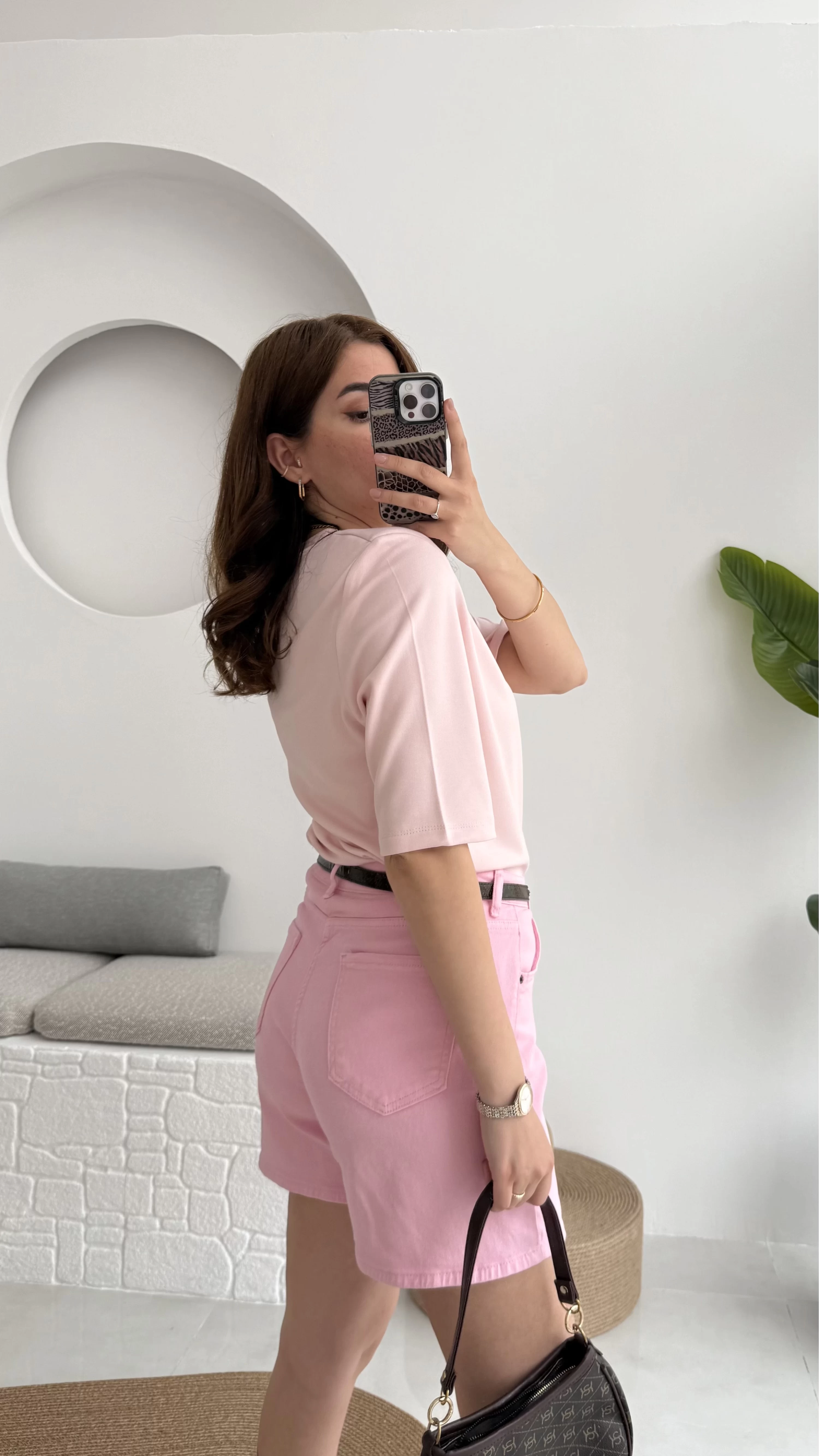 Massi Etiketli Premium Vatkalı T-Shirt Pembe