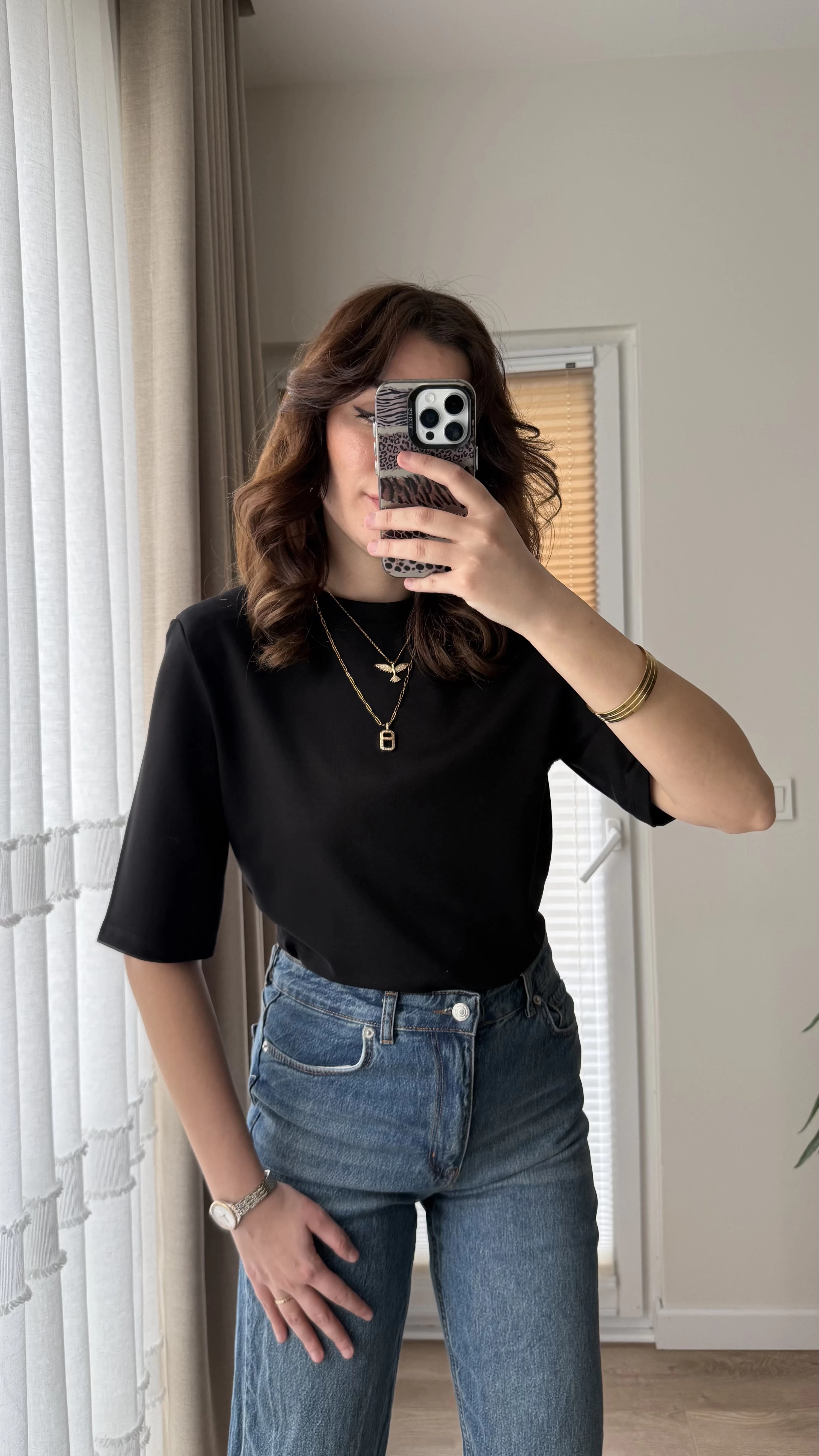 Massi Etiketli Premium Vatkalı T-Shirt Siyah