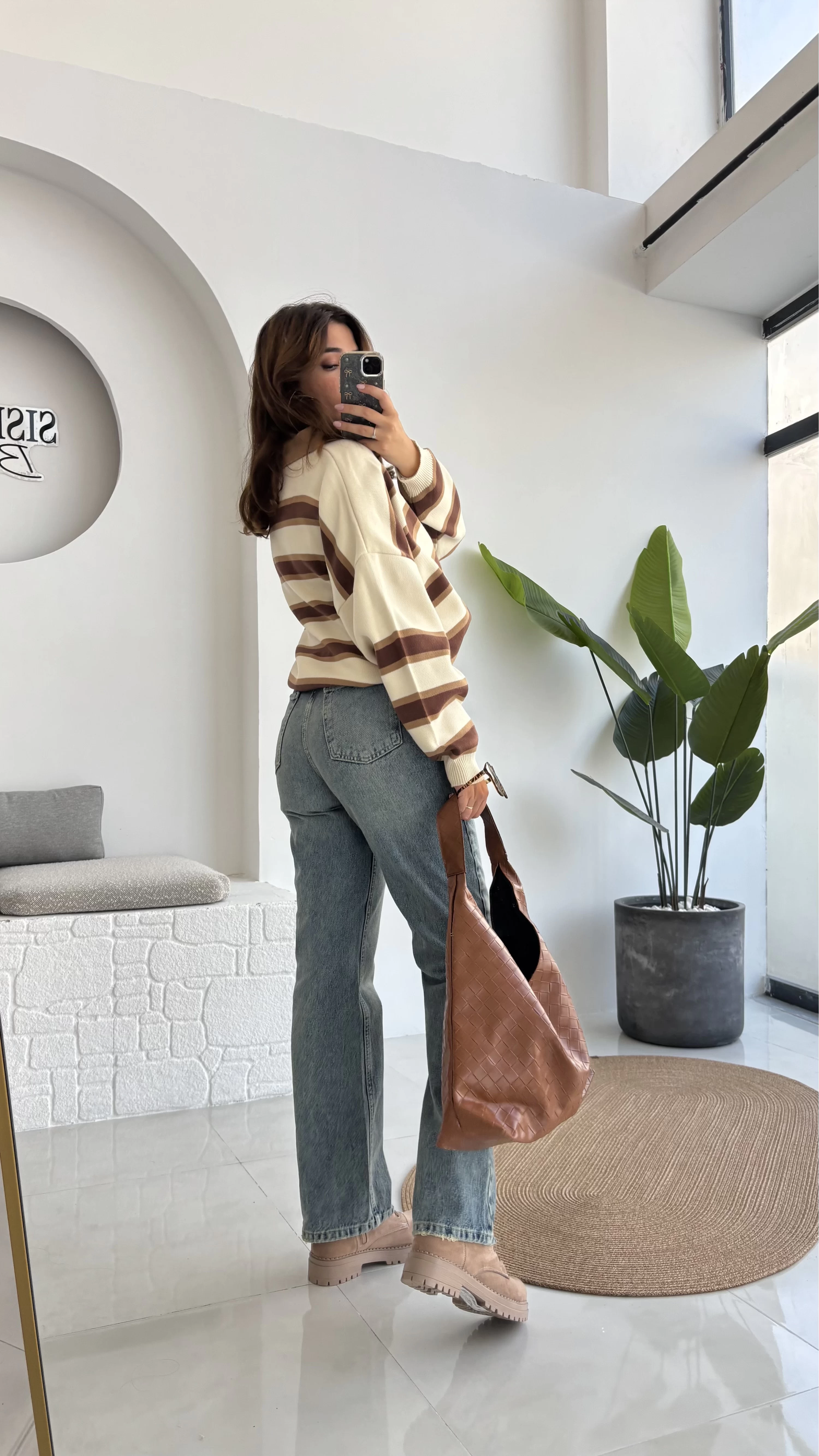Mavi Yüksek Bel Wide Leg Jean - Kod: 992