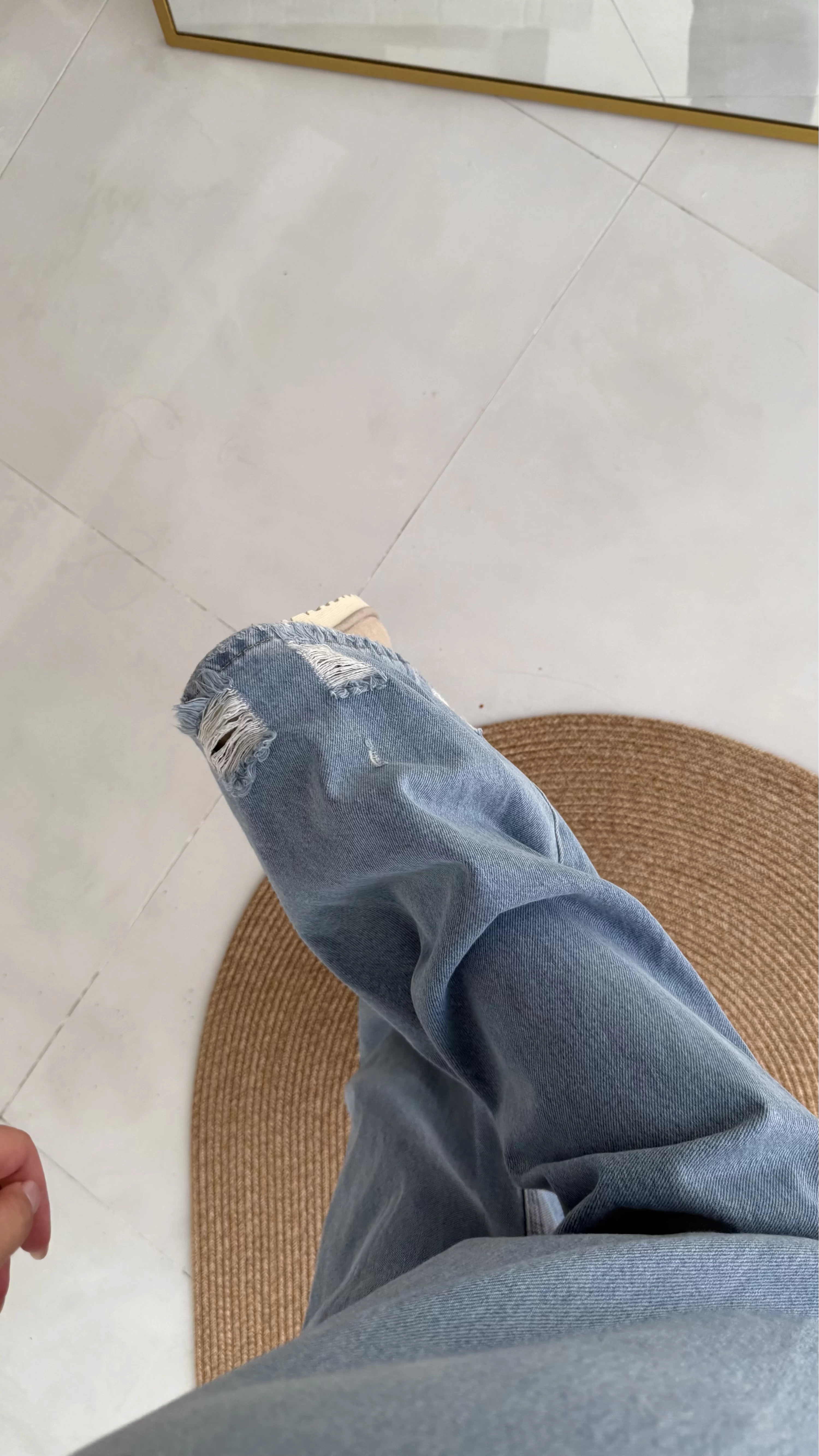 Mavi Yüksel Bel Bol Paça Denim Jean - Kod: 864