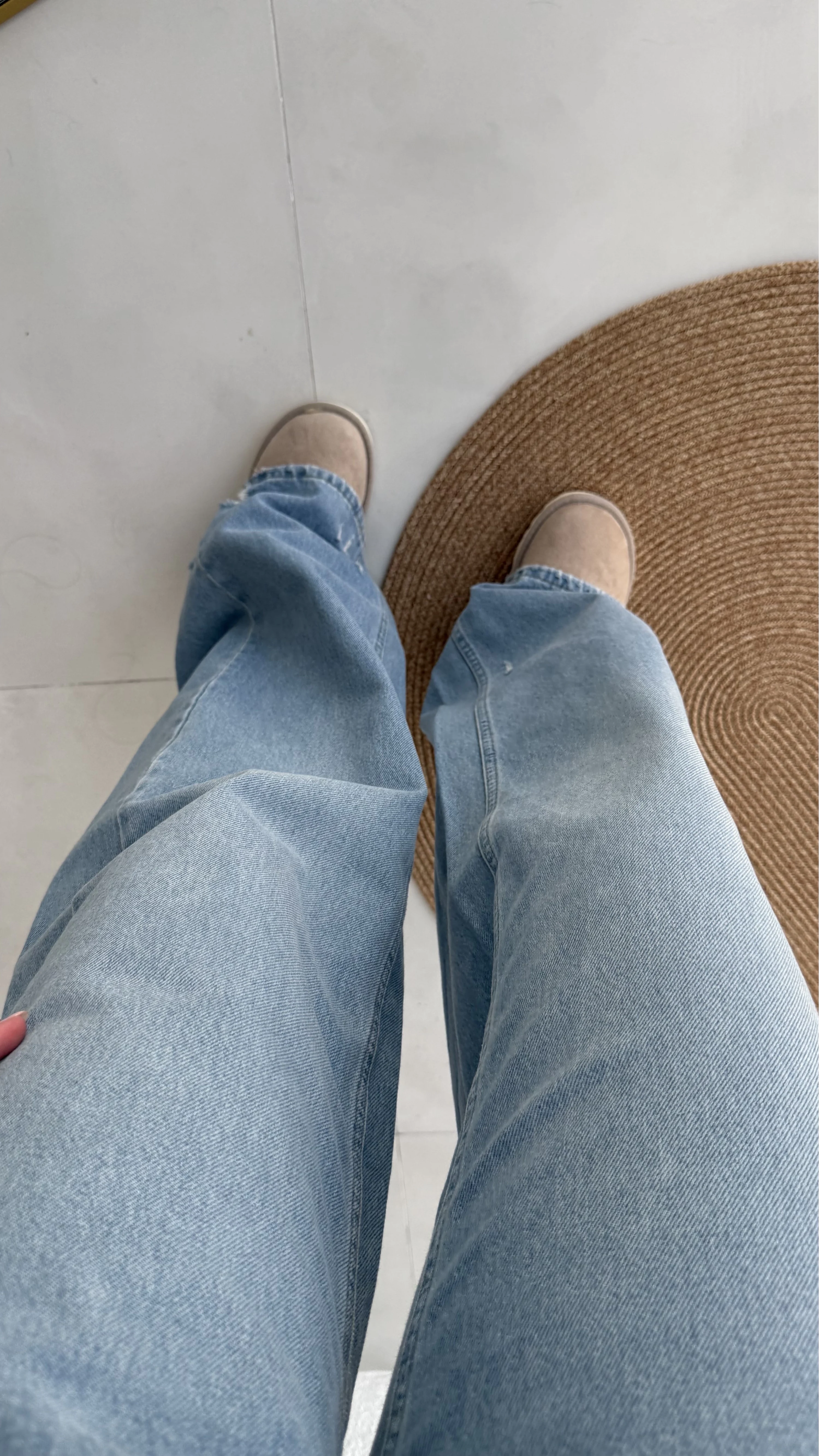 Mavi Yüksel Bel Bol Paça Denim Jean - Kod: 864