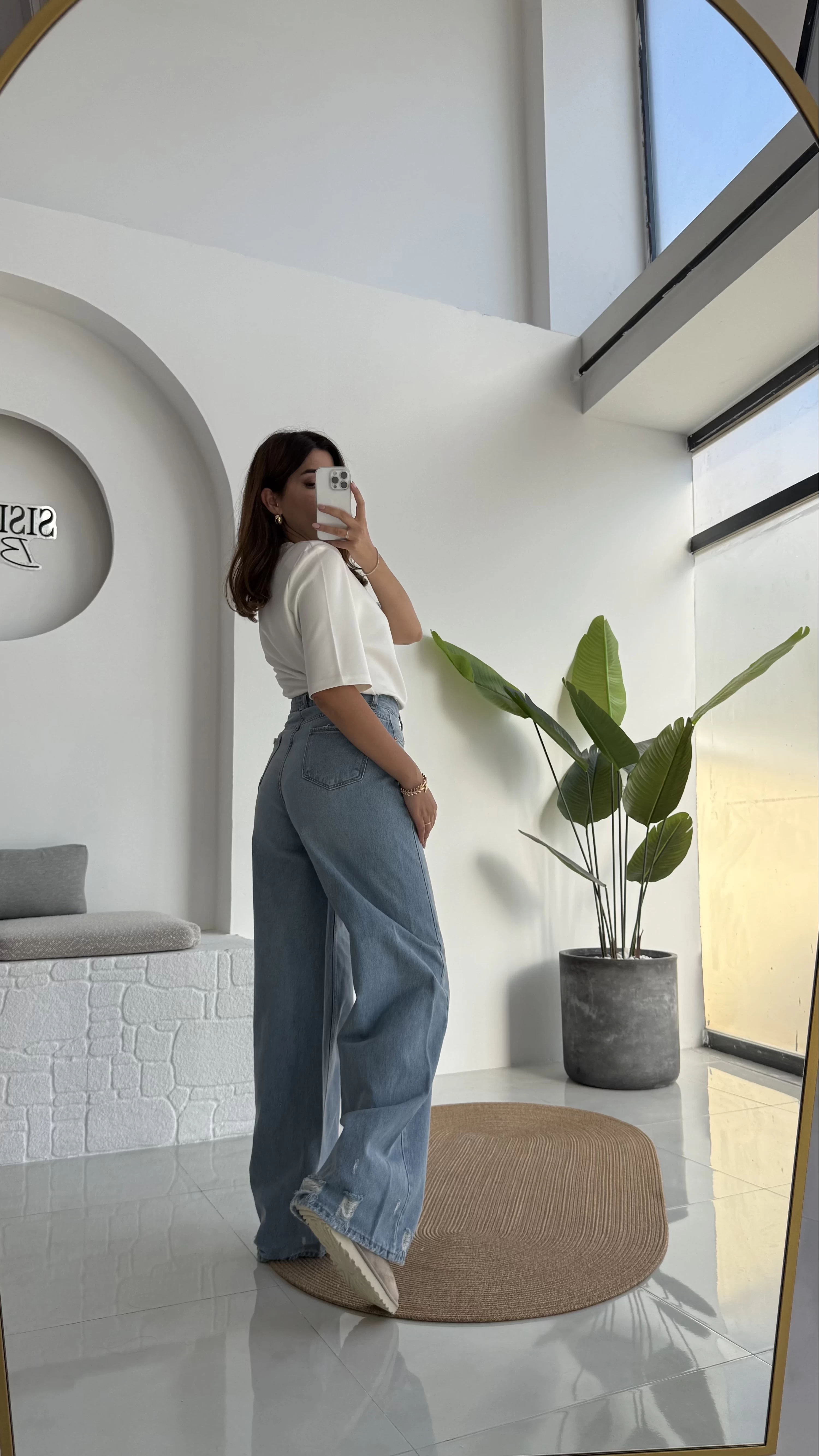 Mavi Yüksel Bel Bol Paça Denim Jean - Kod: 864