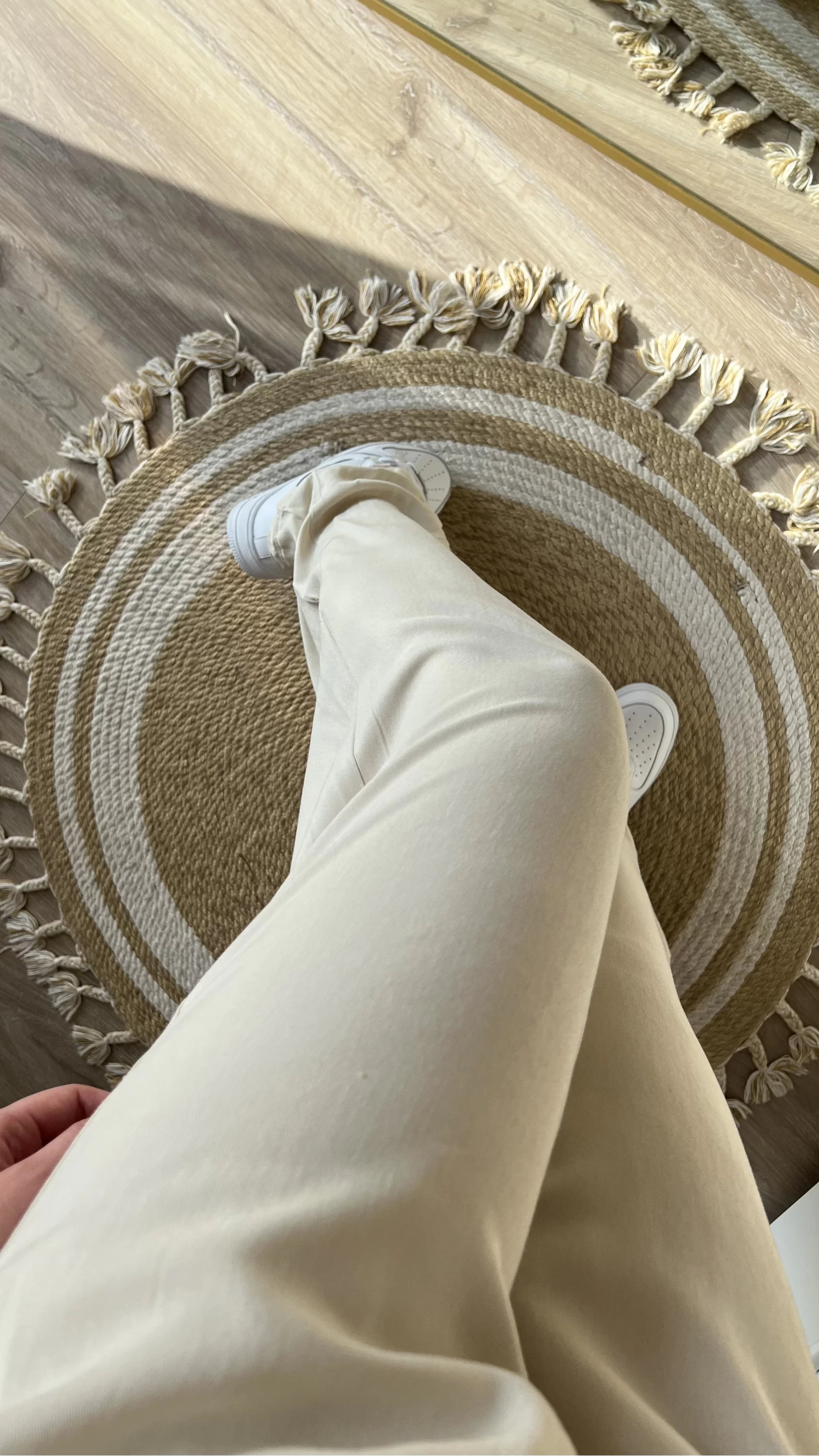 Mega Palazzo Krem Pantolon