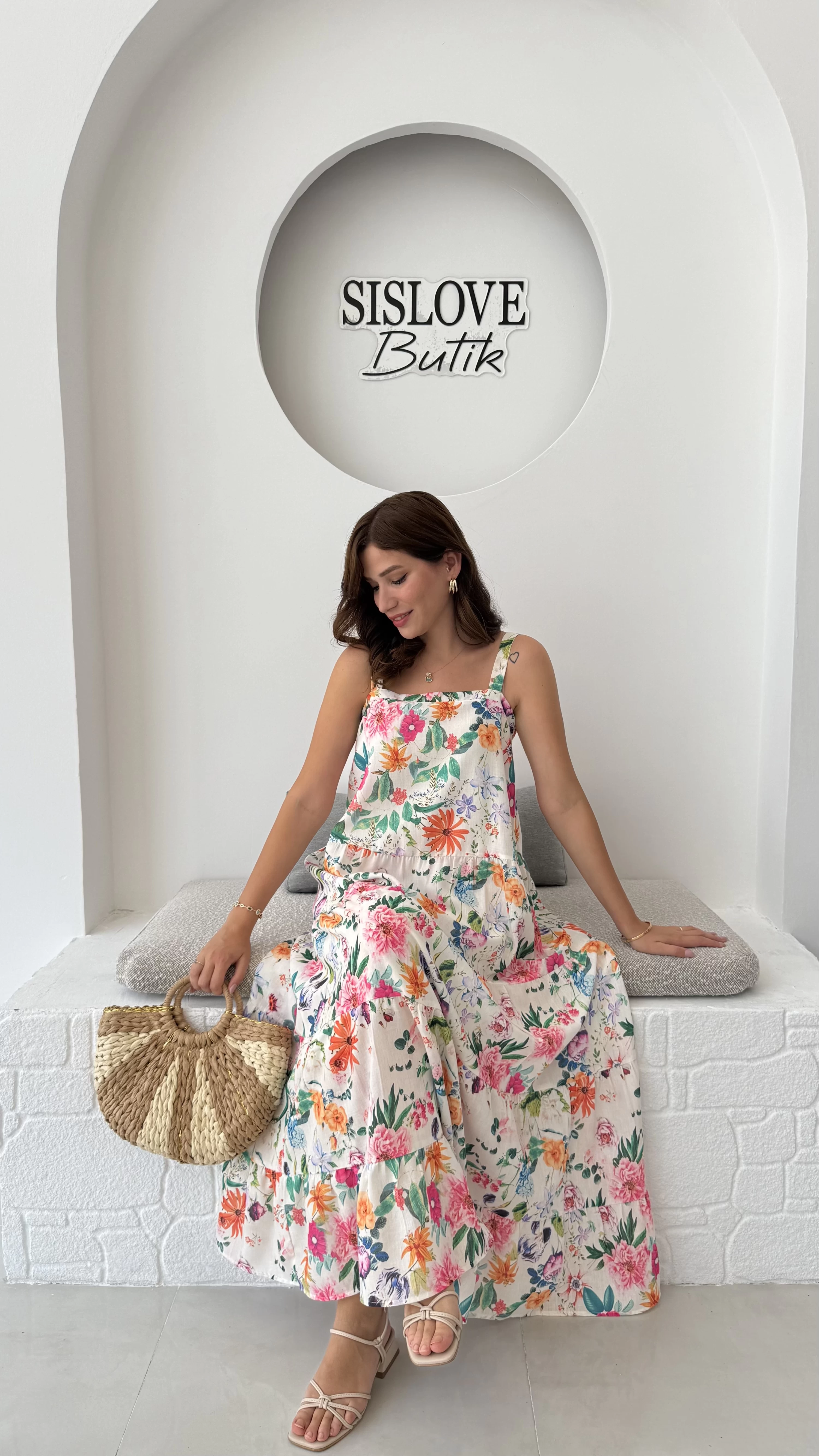 Melodi Alacalı Elbise - 3048