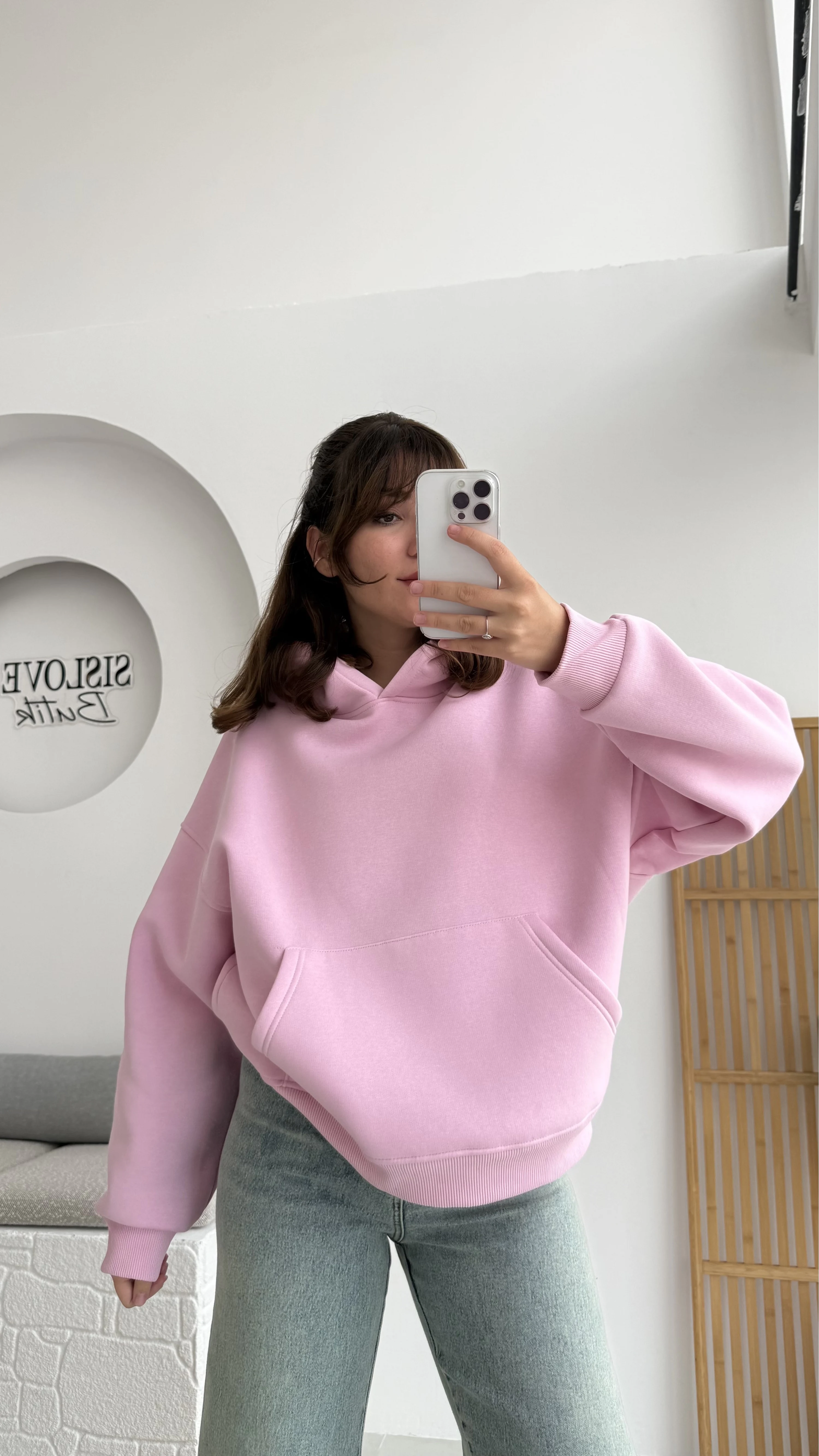 Michelle Kapüşonlu Sweatshirt - Pembe