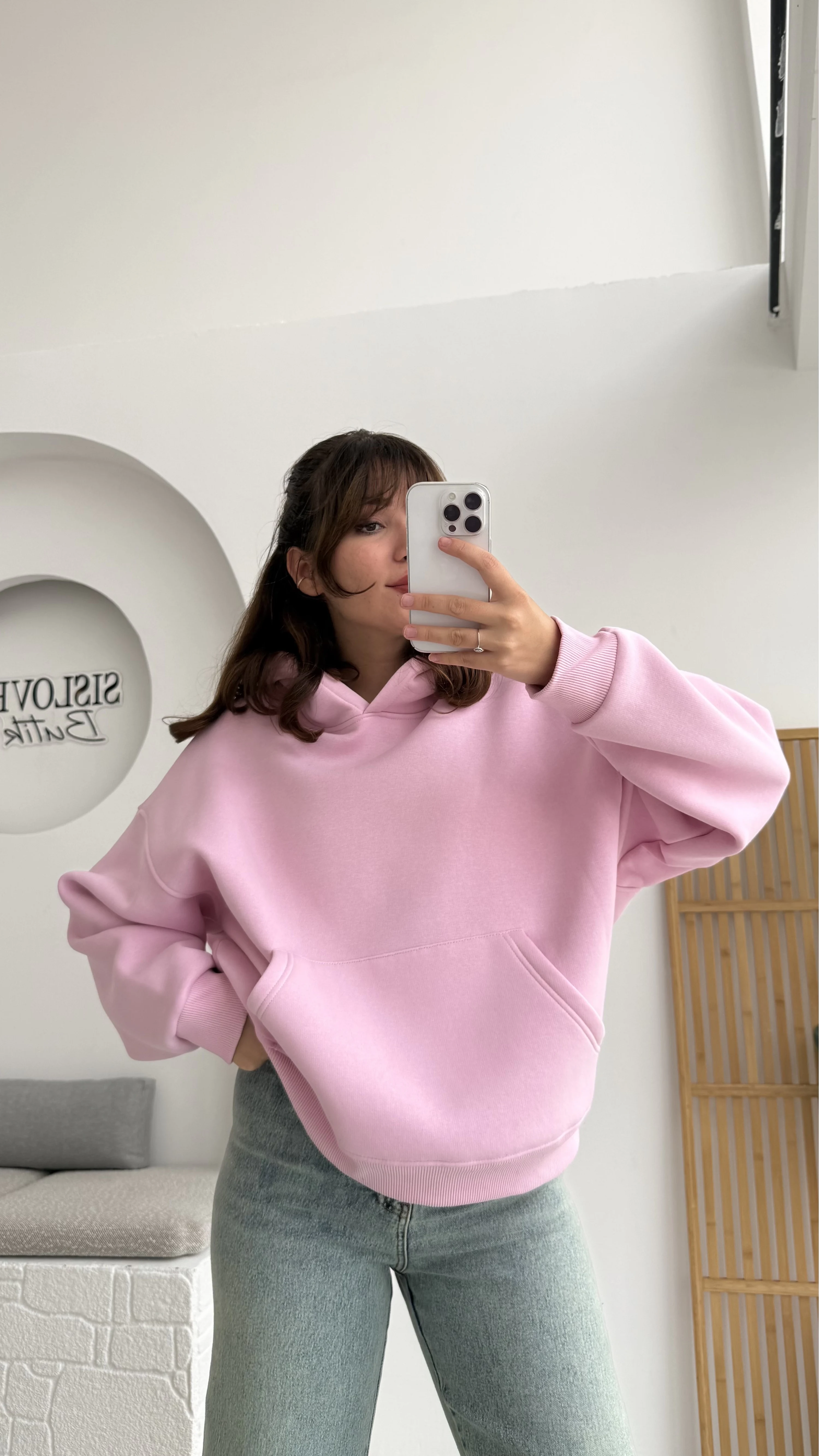 Michelle Kapüşonlu Sweatshirt - Pembe