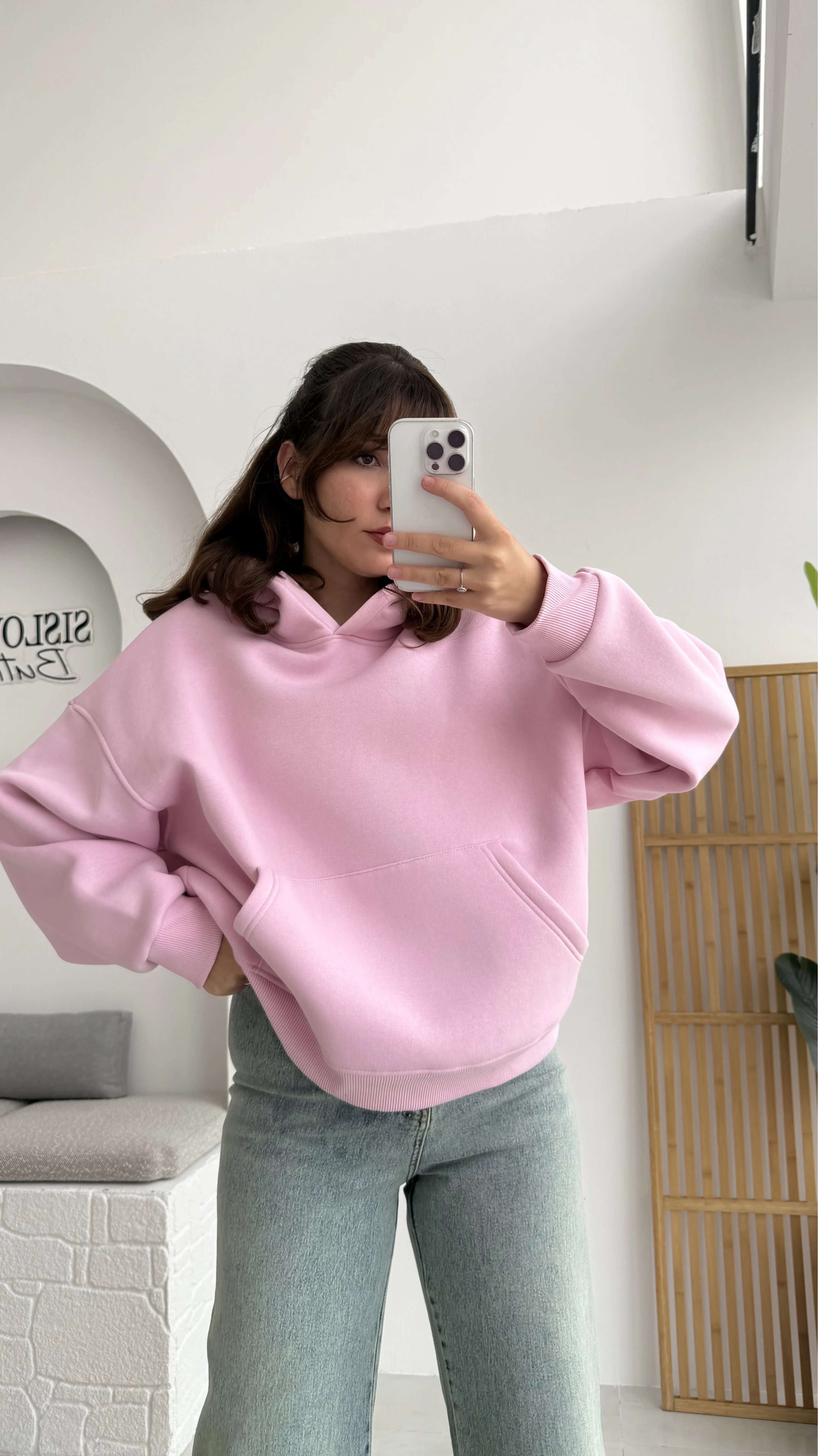 Michelle Kapüşonlu Sweatshirt - Pembe
