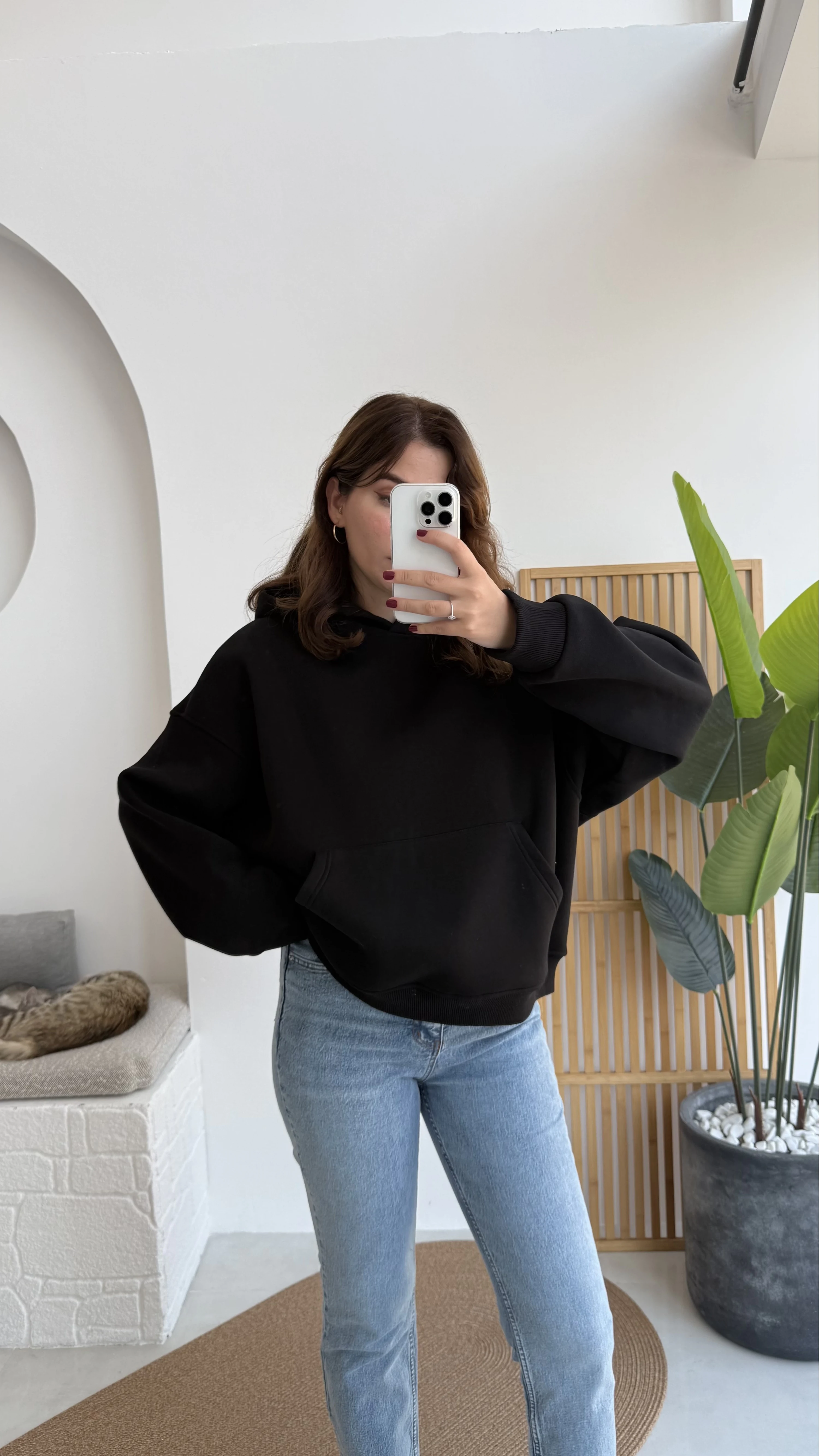 Michelle Kapüşonlu Sweatshirt - Siyah