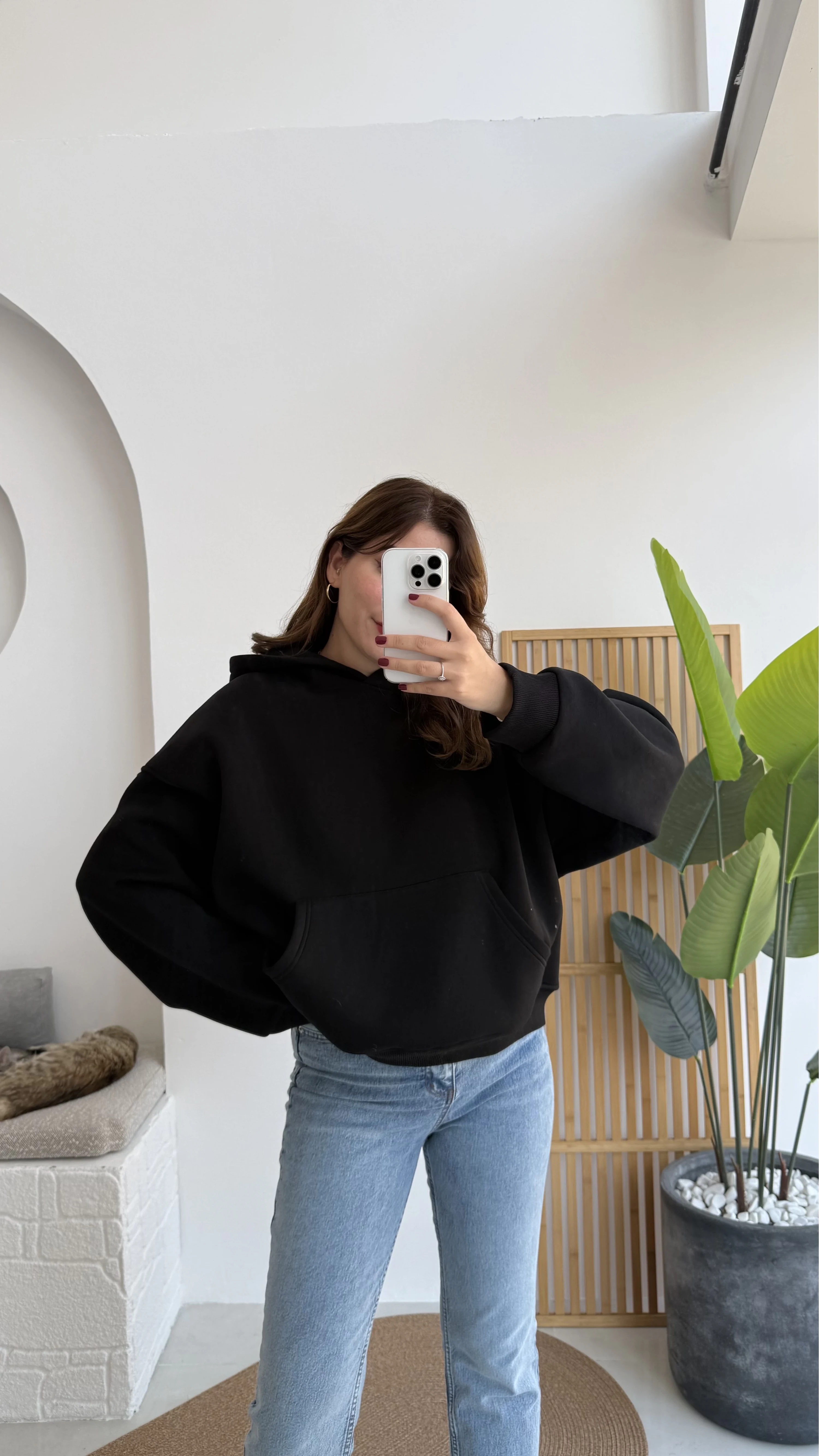 Michelle Kapüşonlu Sweatshirt - Siyah