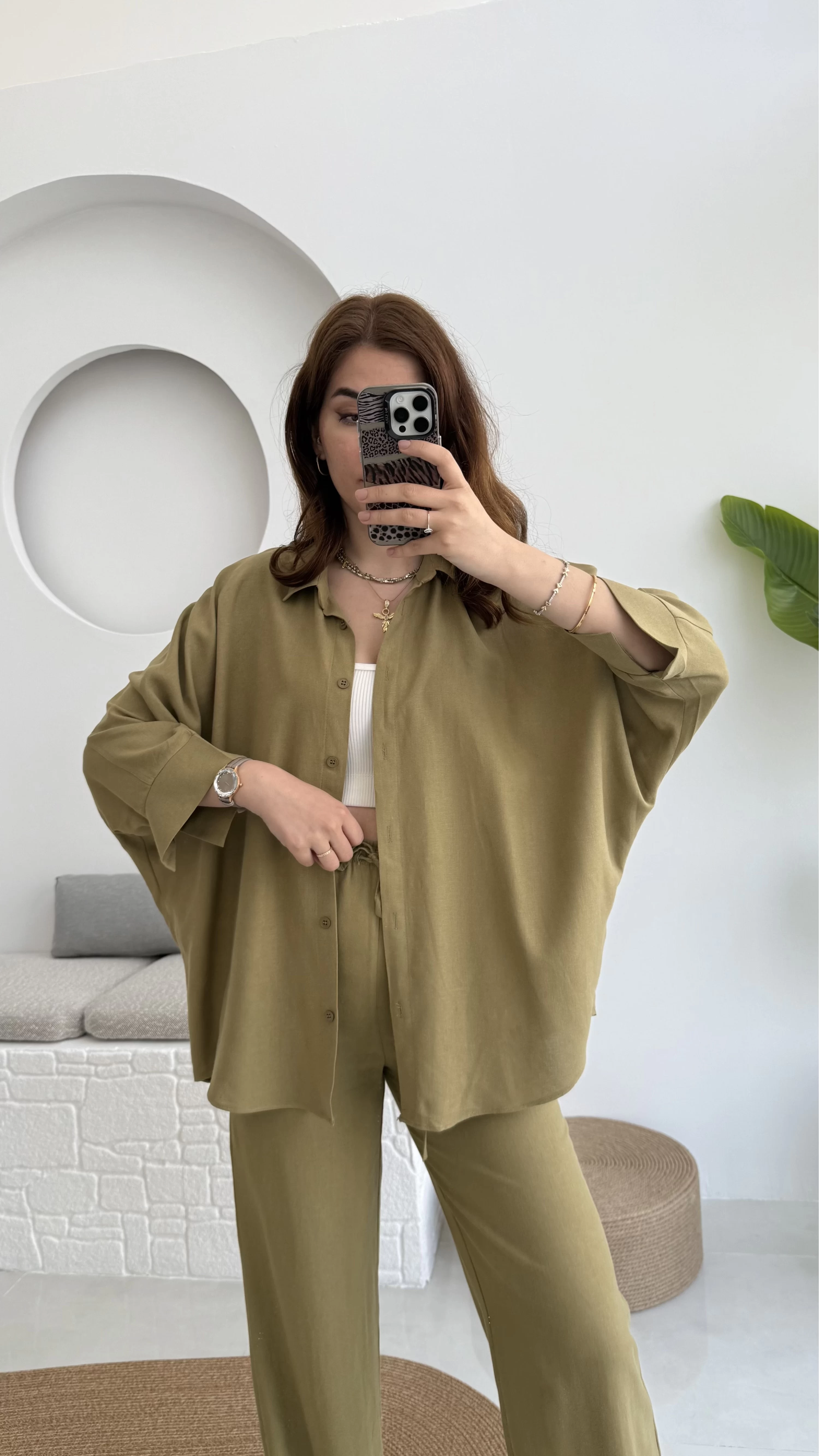 Mirabella Gömlek Pantolon Takım Haki - 8674