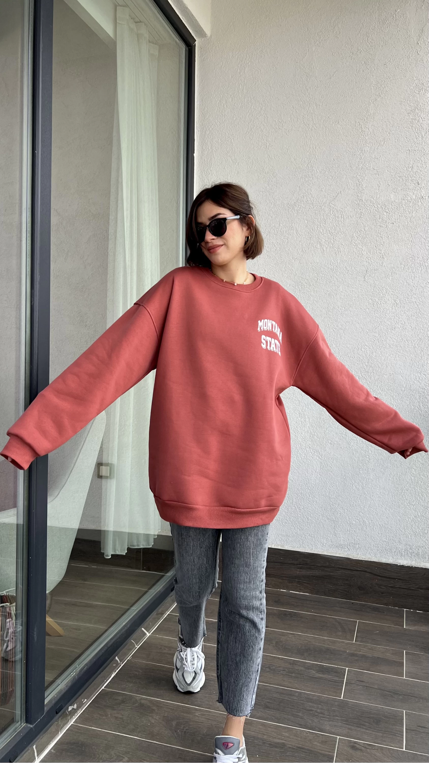 Montana 3 İplik Şardonlu Vişne Sweat