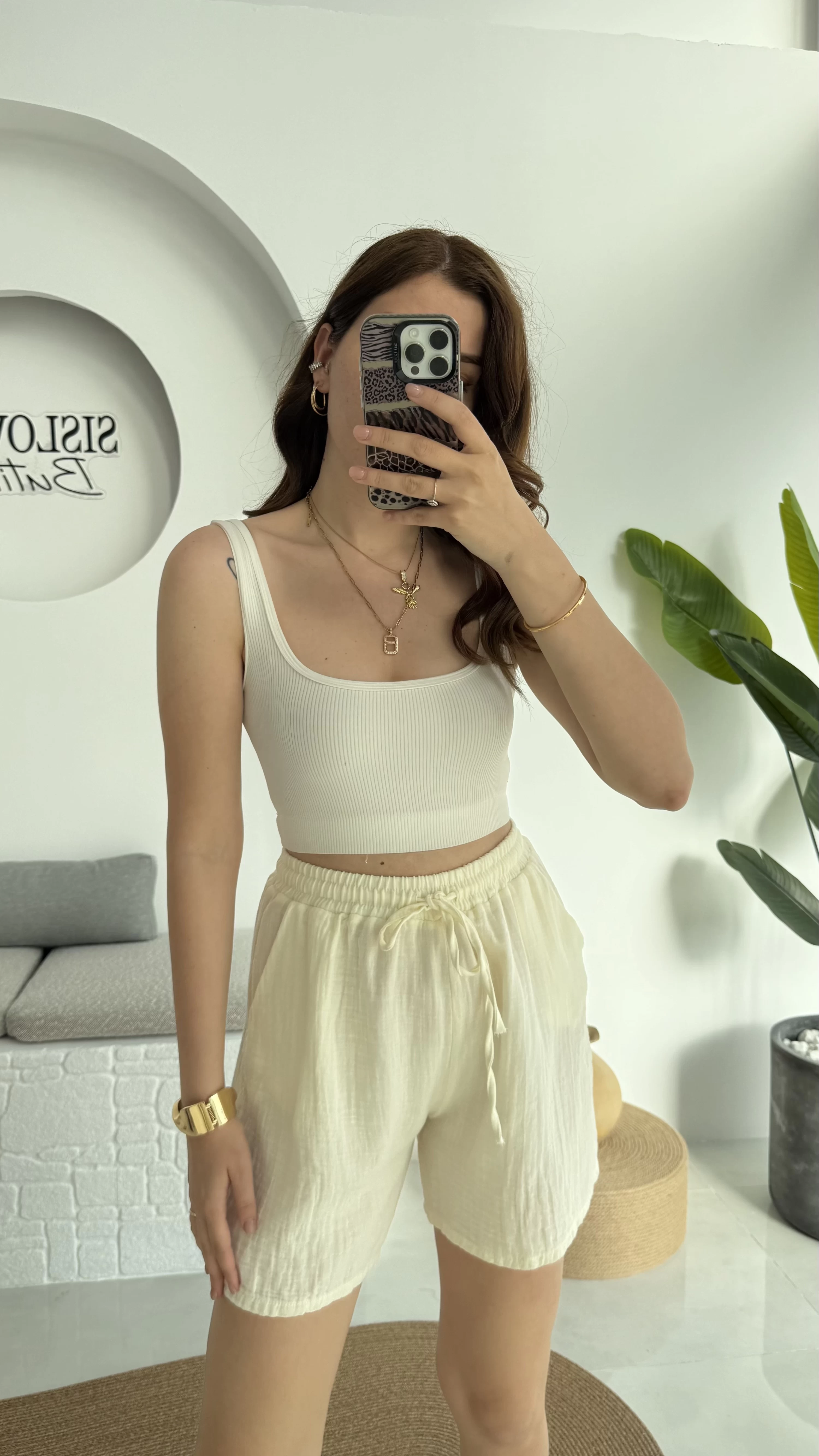 Müslin Kumaş Şort Açık Sarı 0463