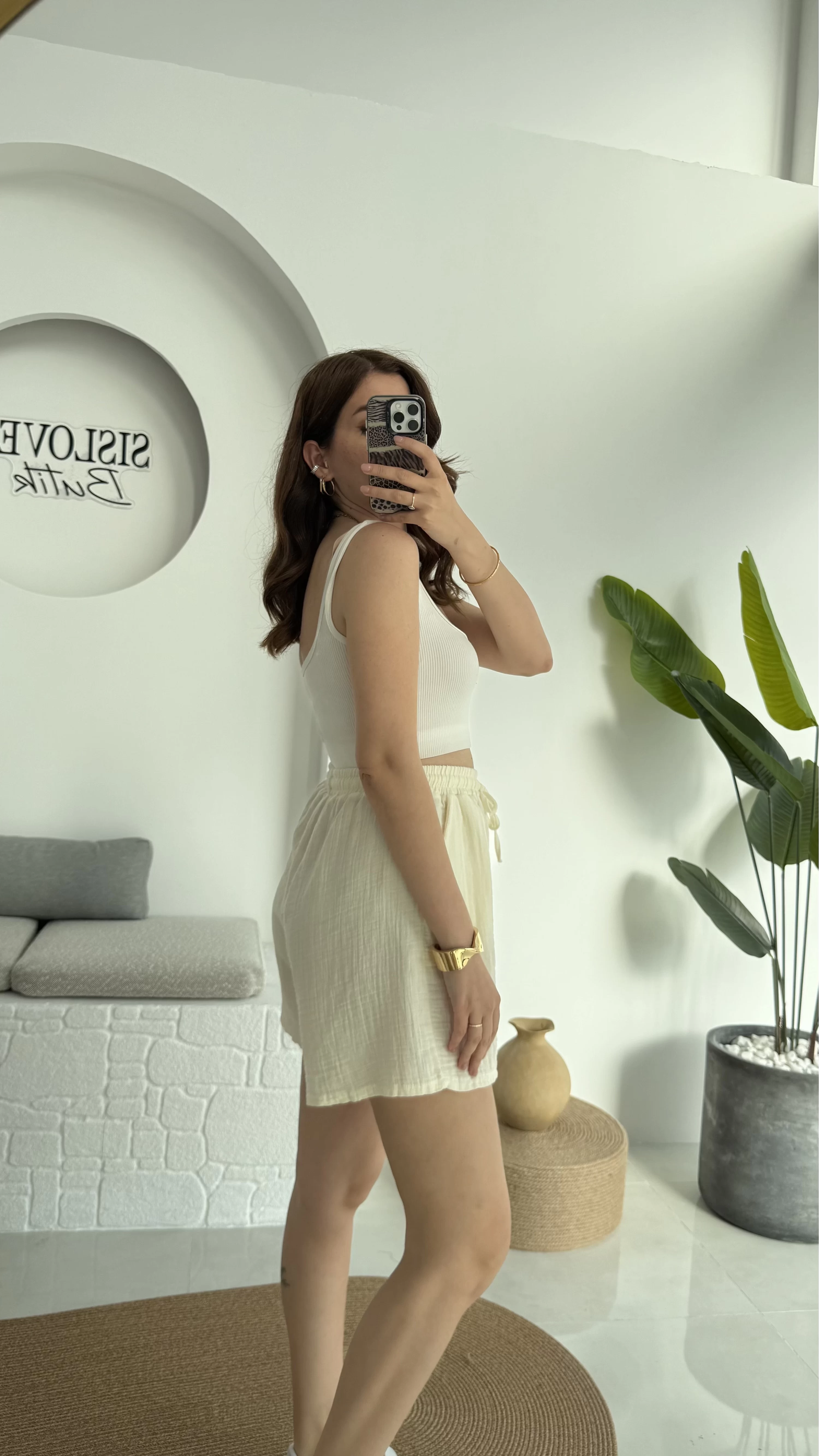 Müslin Kumaş Şort Açık Sarı 0463