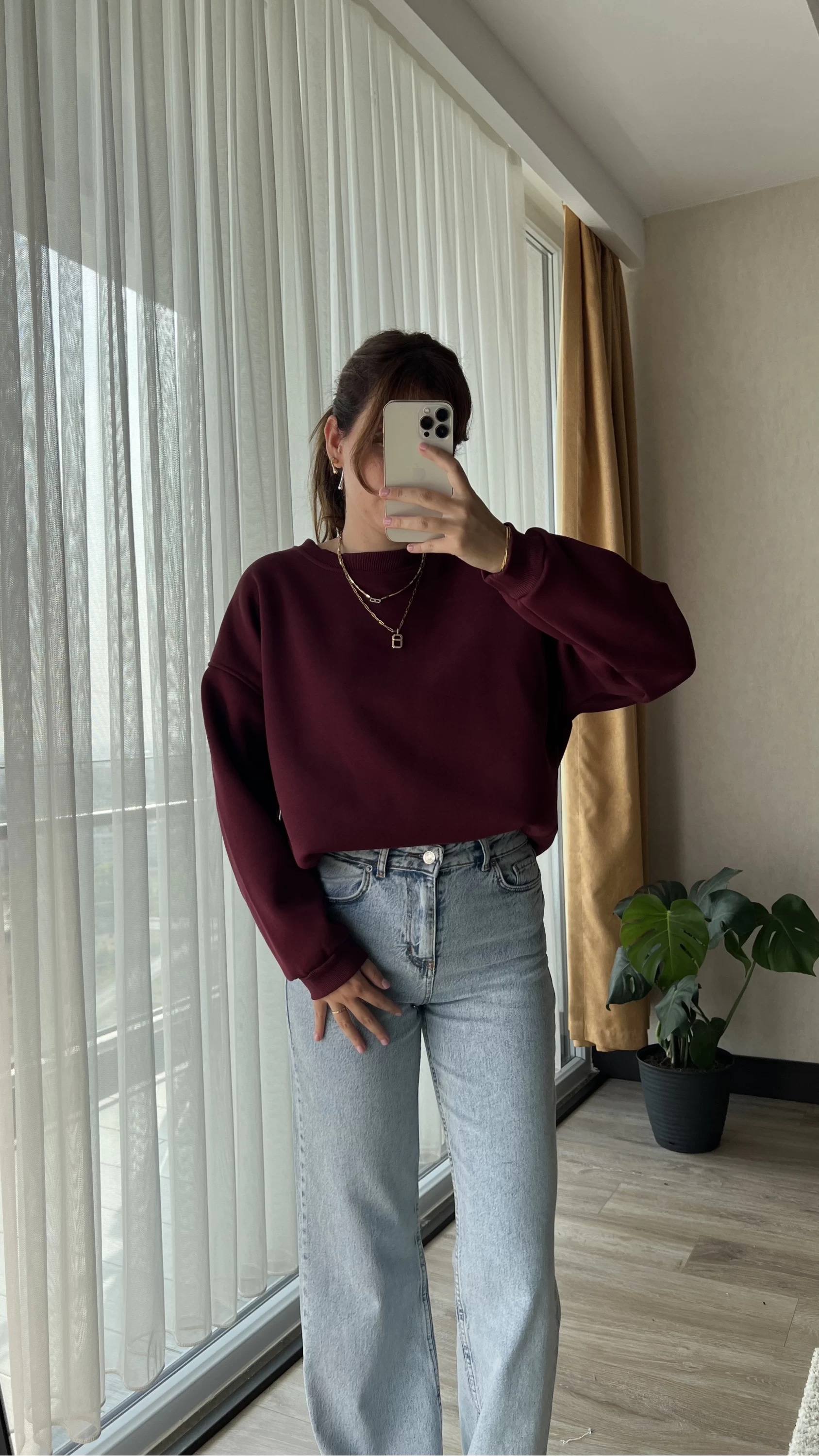 Neale Oversize Bordo Sweat