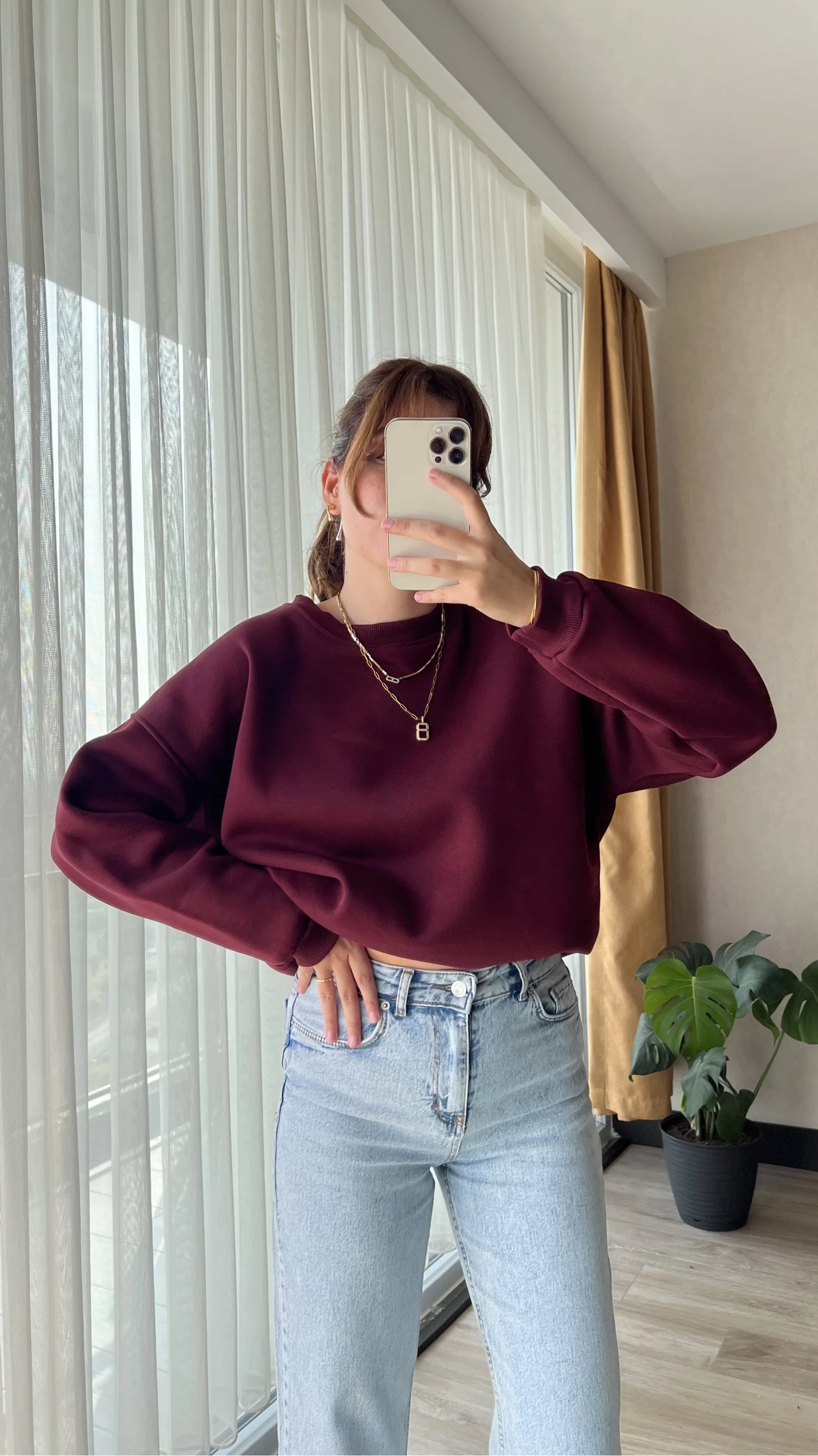 Neale Oversize Bordo Sweat