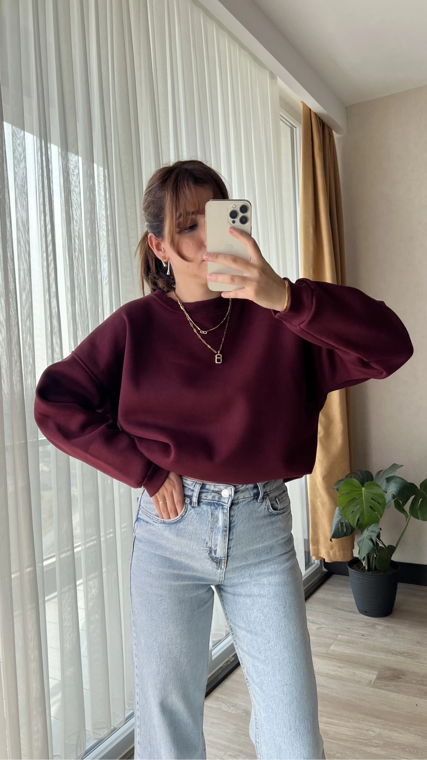 Neale Oversize Bordo Sweat