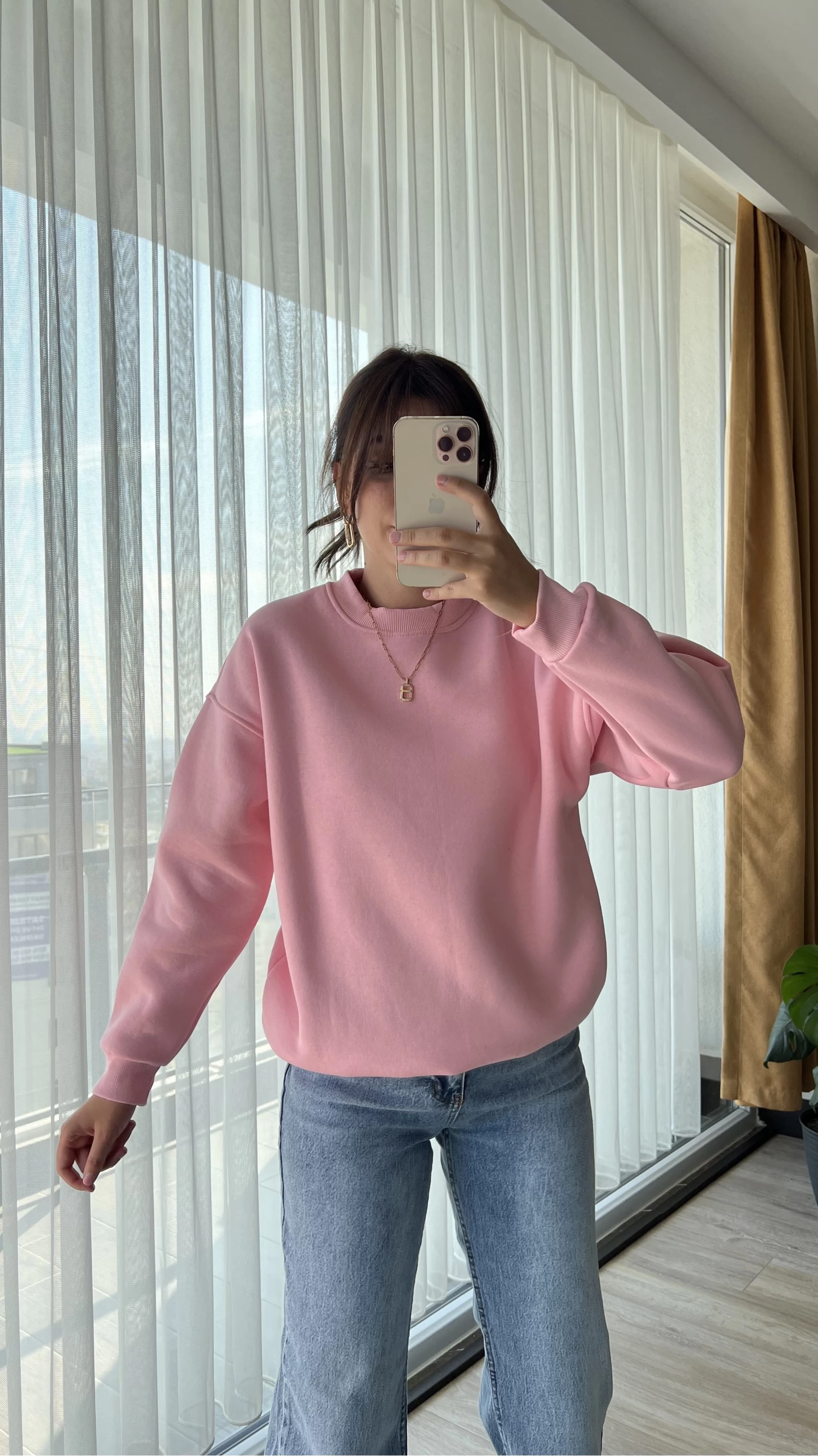 Neale Oversize Pembe Sweat