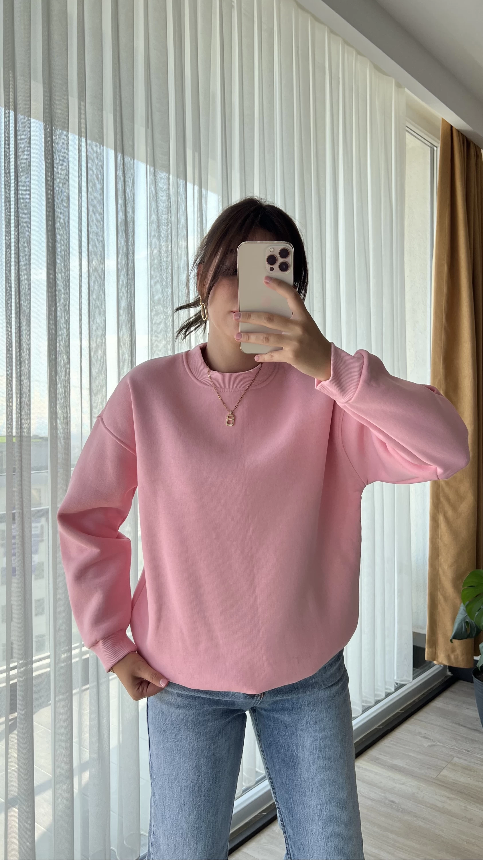 Neale Oversize Pembe Sweat