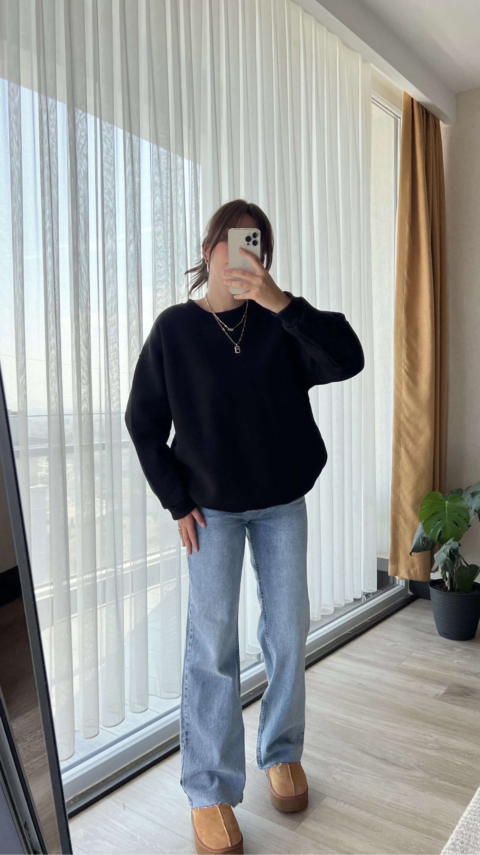 Neale Oversize Siyah Sweat