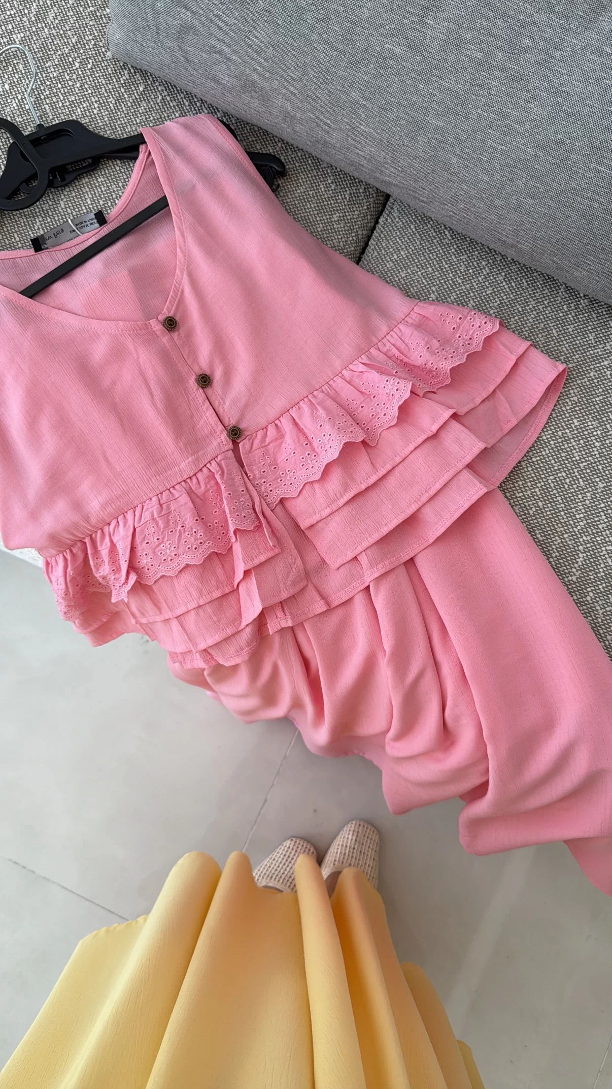 Nero Gofre Etekli Takım - Pembe - 8003
