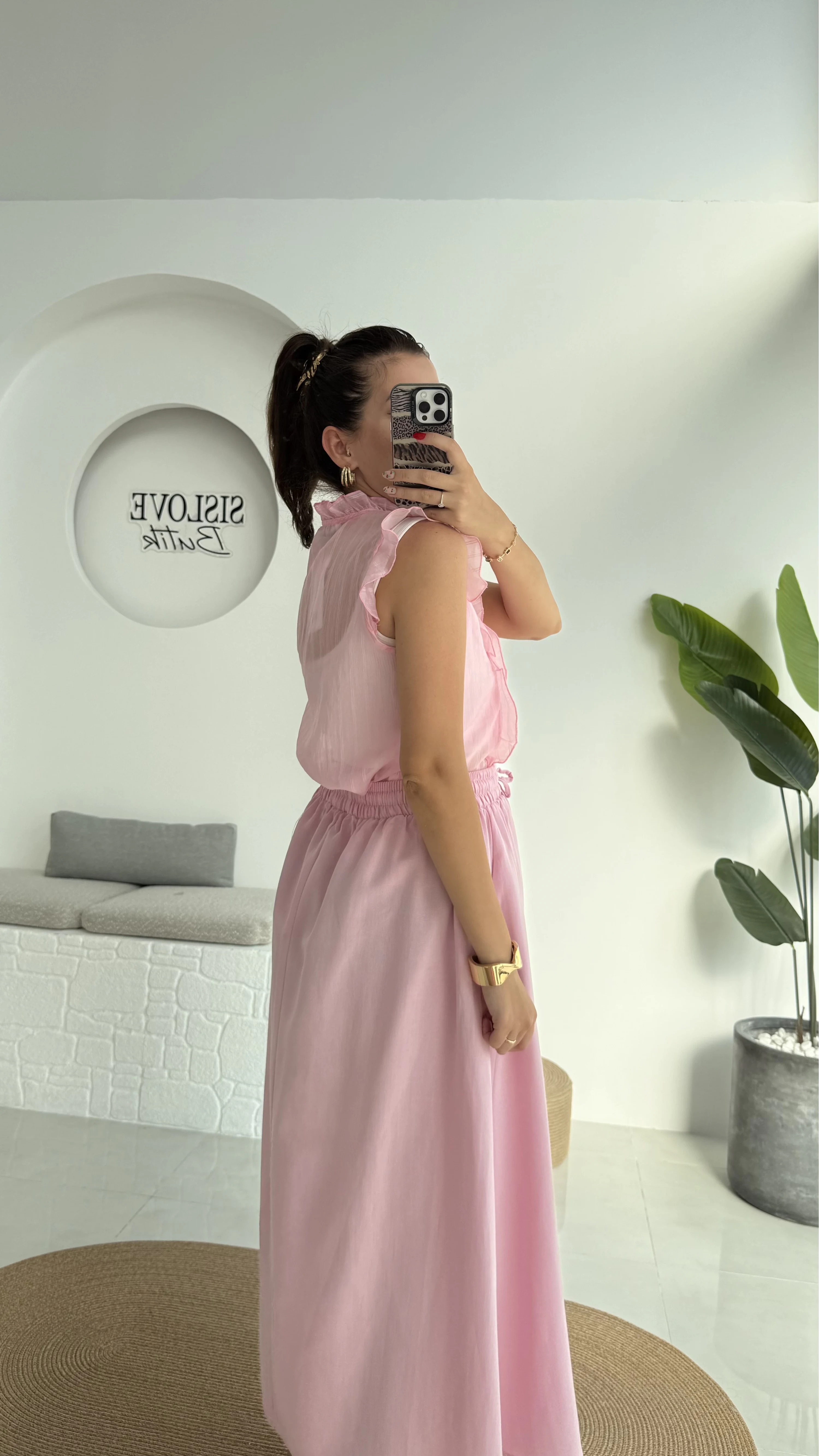 Niobe Lastikli Etek - Pembe - 1254