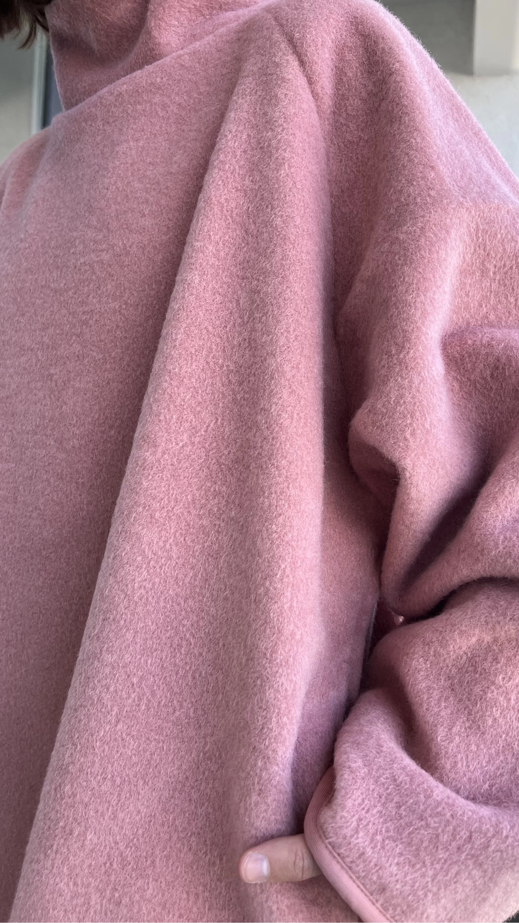 Off Winter Pembe Keçe Yün Kazak